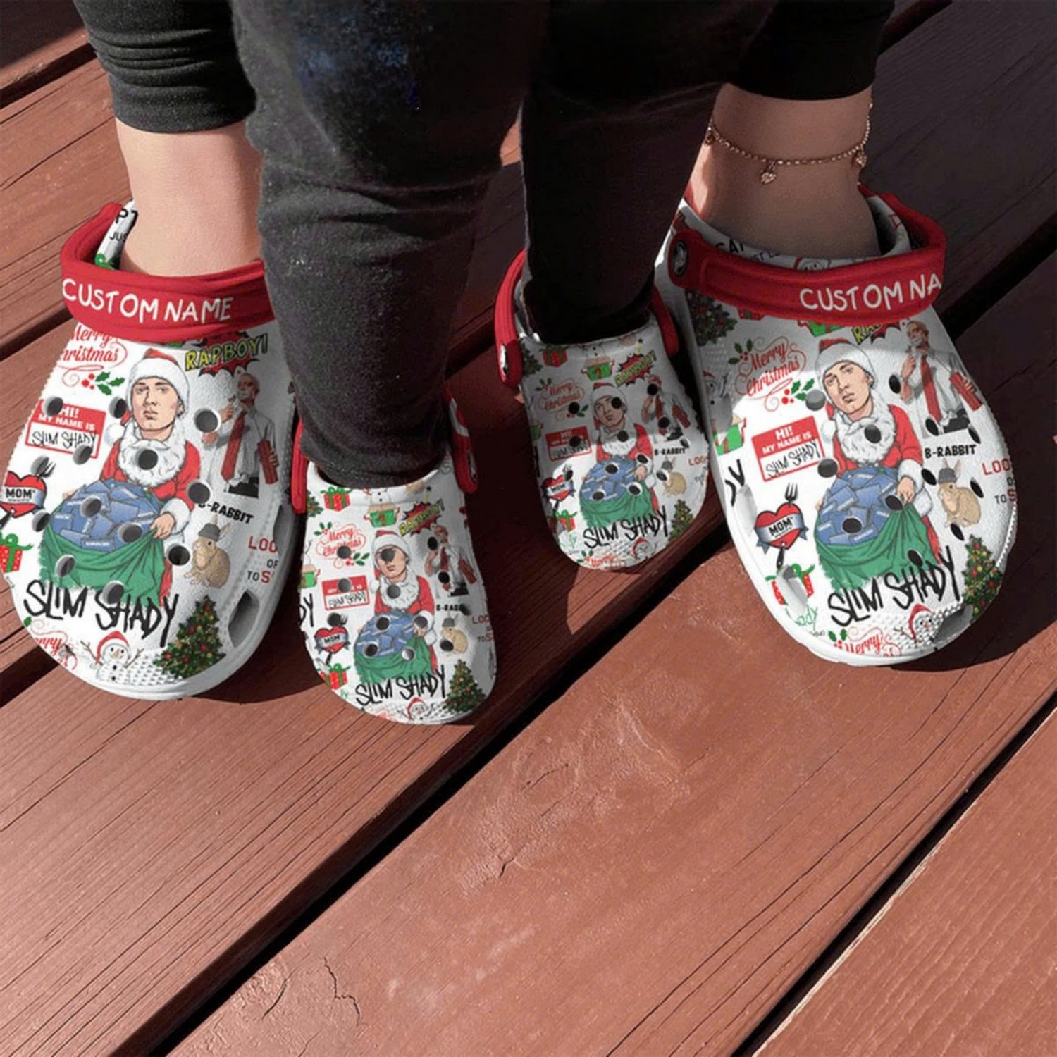 Merchidea Eminem Music Christmas Crocs Crocband Clogs Shoes Comfortable For Men Women and Kids