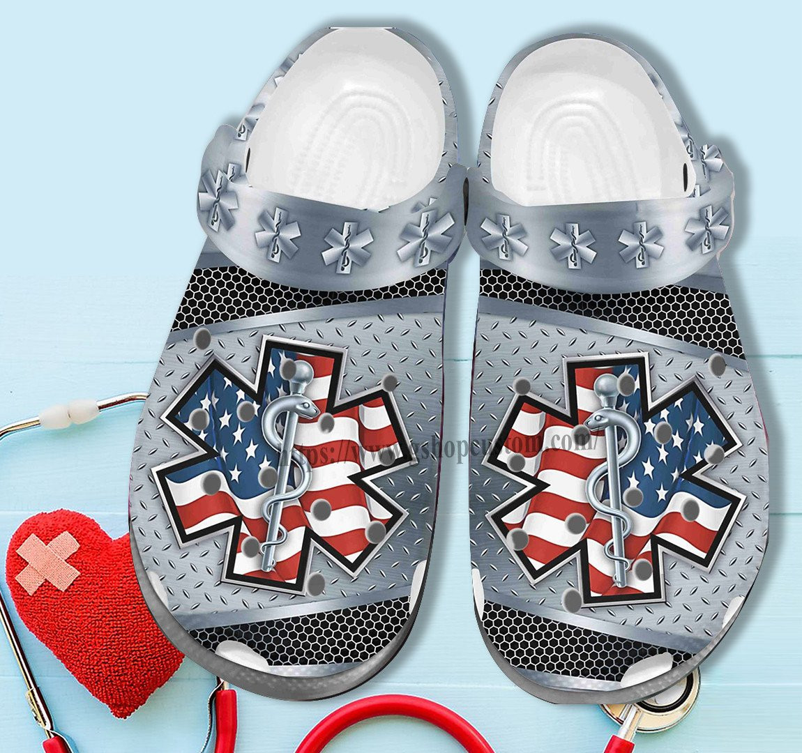 Merchidea Ems Worker America Shoes Gift Men Women - Ems Usa Flag 4Th Of July Shoes Croc Clogs Gifts