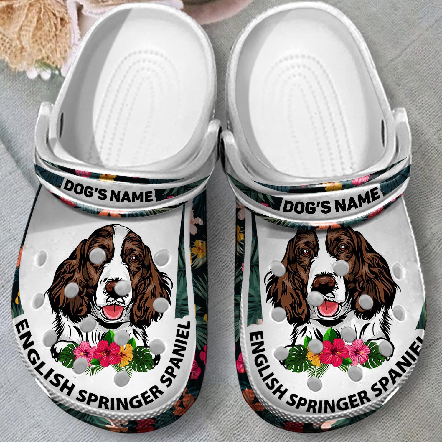 Merchidea English Springer Spaniel Dog Crocs Crocband Clogs Shoes Comfortable For Men Women and Kids