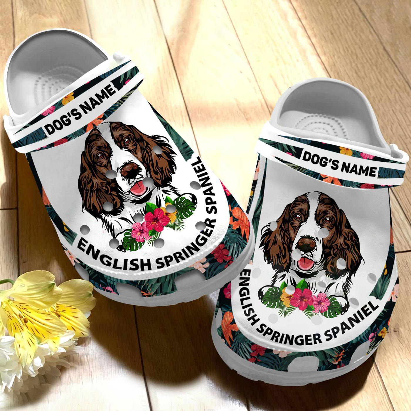 Merchidea English Springer Spaniel Dog Crocs Crocband Clogs Shoes Comfortable For Men Women and Kids
