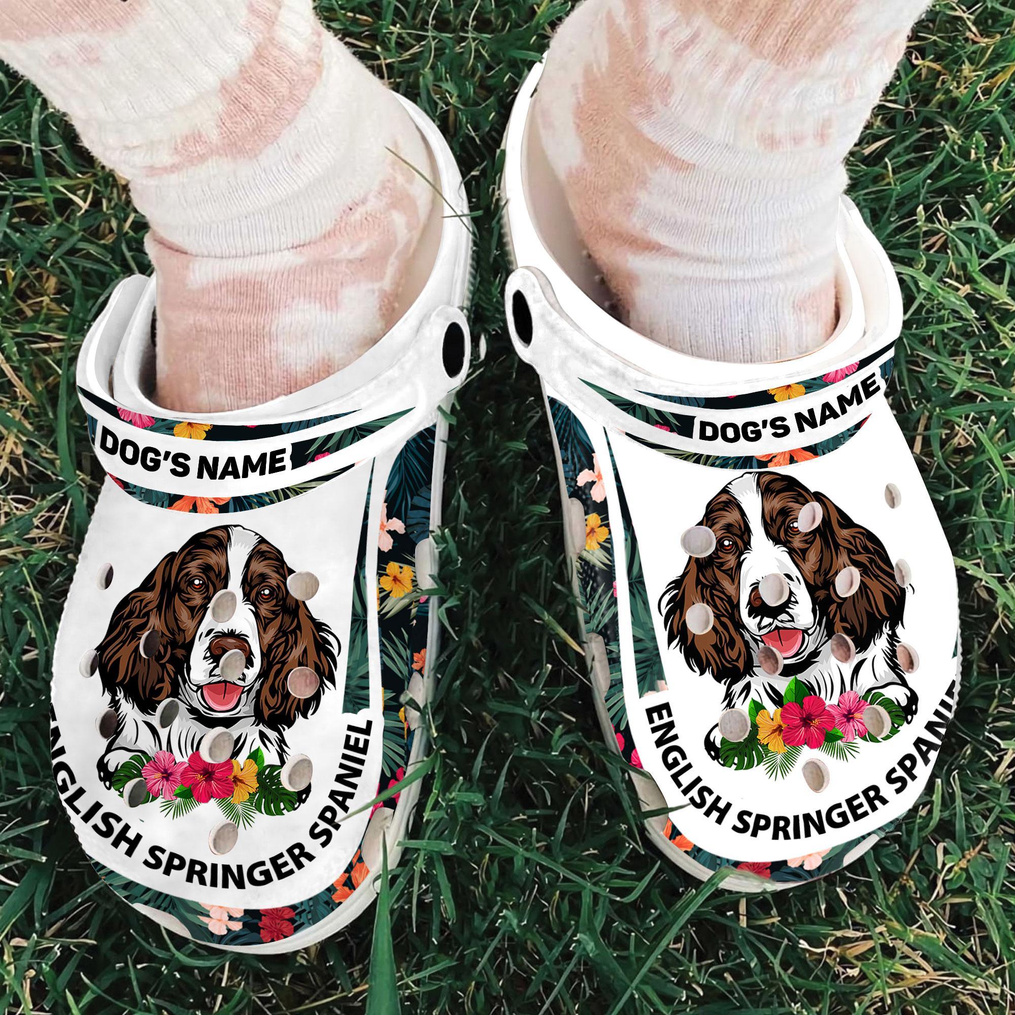 Merchidea English Springer Spaniel Dog Crocs Crocband Clogs Shoes Comfortable For Men Women and Kids