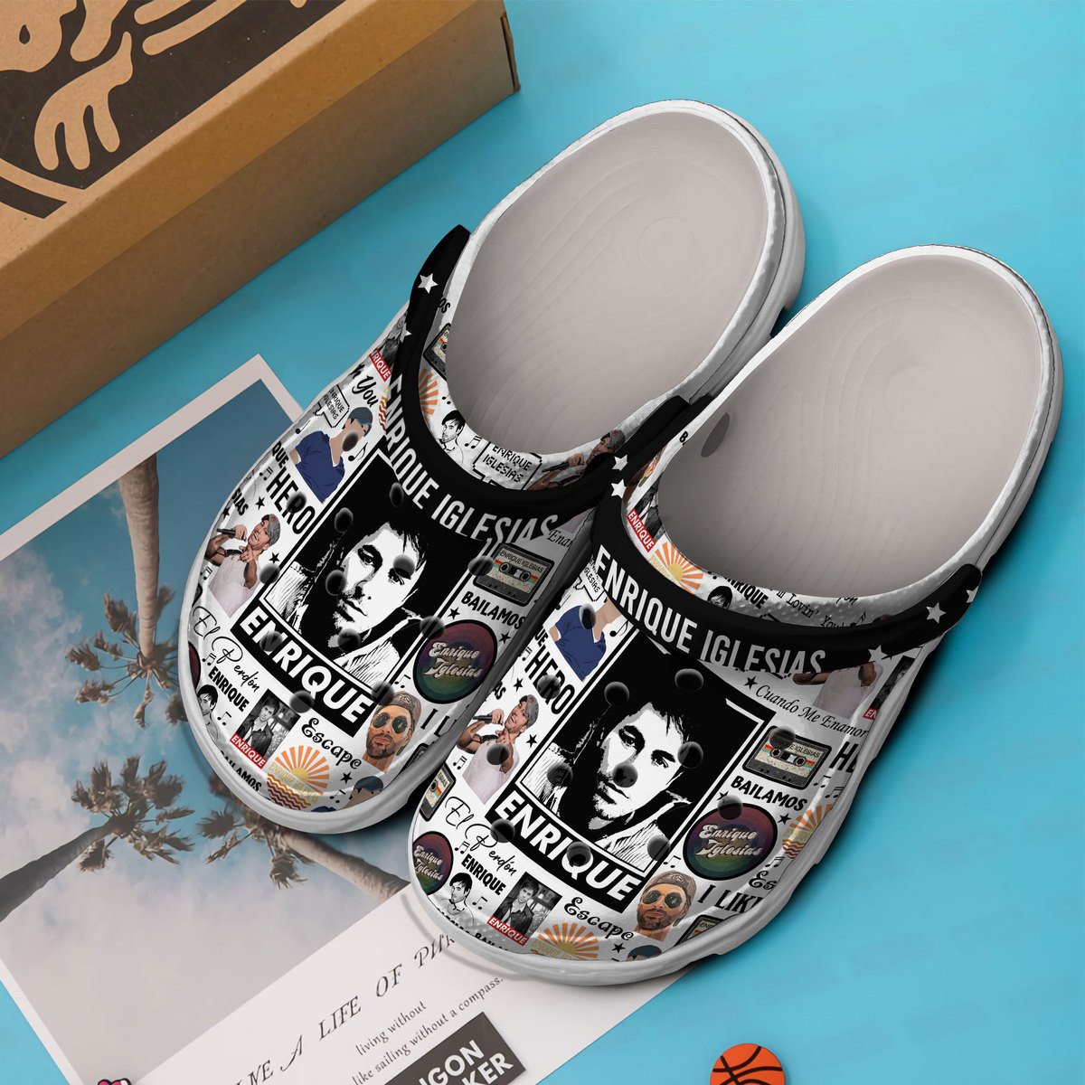 Merchidea Enrique Iglesias Music Crocs Crocband Clogs Shoes Comfortable For Men Women and Kids