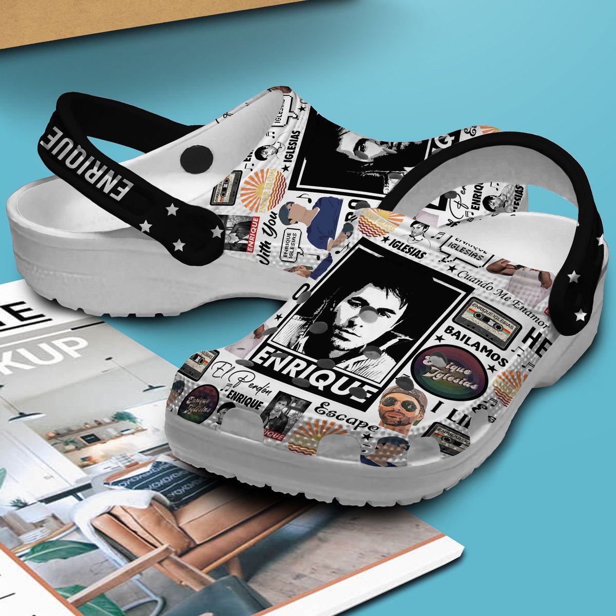 Merchidea Enrique Iglesias Music Crocs Crocband Clogs Shoes Comfortable For Men Women and Kids
