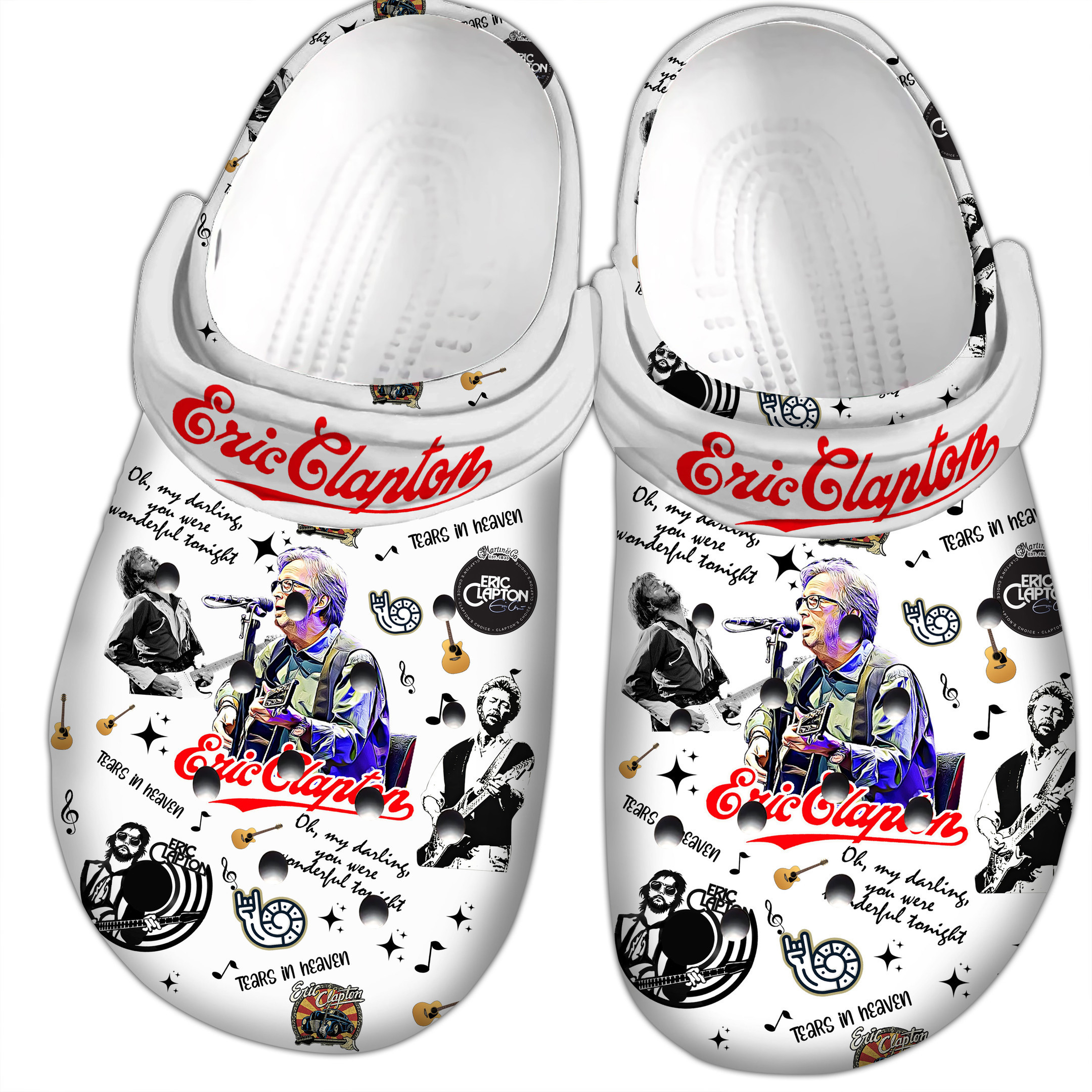 Merchidea Eric Clapton Music Crocs Crocband Clogs Shoes Comfortable For Men Women and Kids