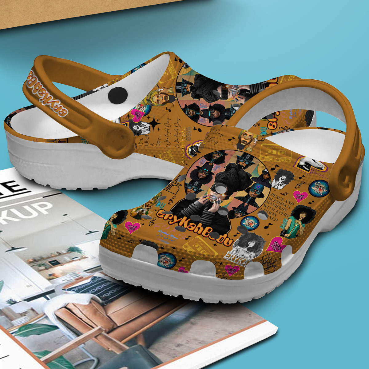 Merchidea Erykah Badu Music Crocs Crocband Clogs Shoes Comfortable For Men Women and Kids