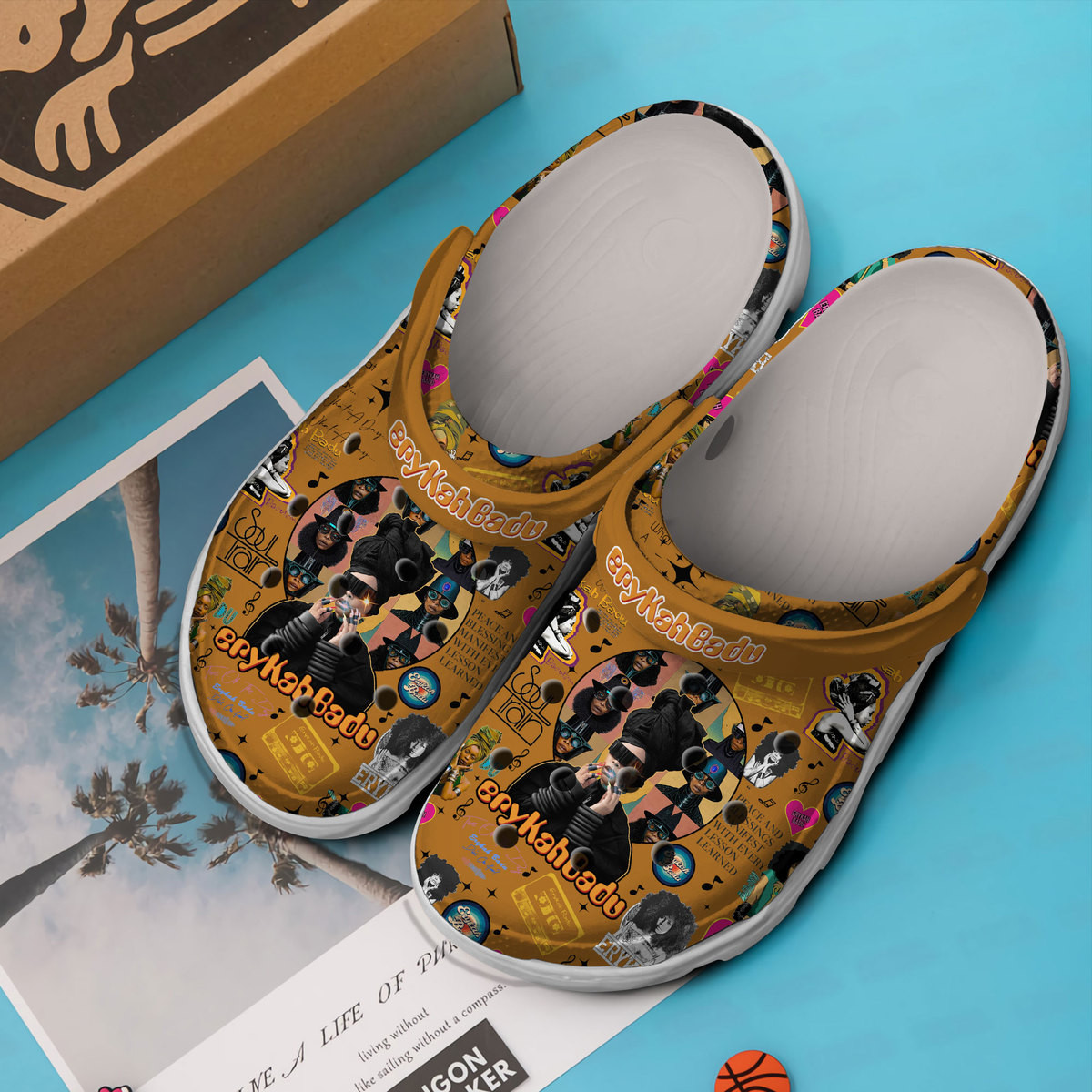 Merchidea Erykah Badu Music Crocs Crocband Clogs Shoes Comfortable For Men Women and Kids