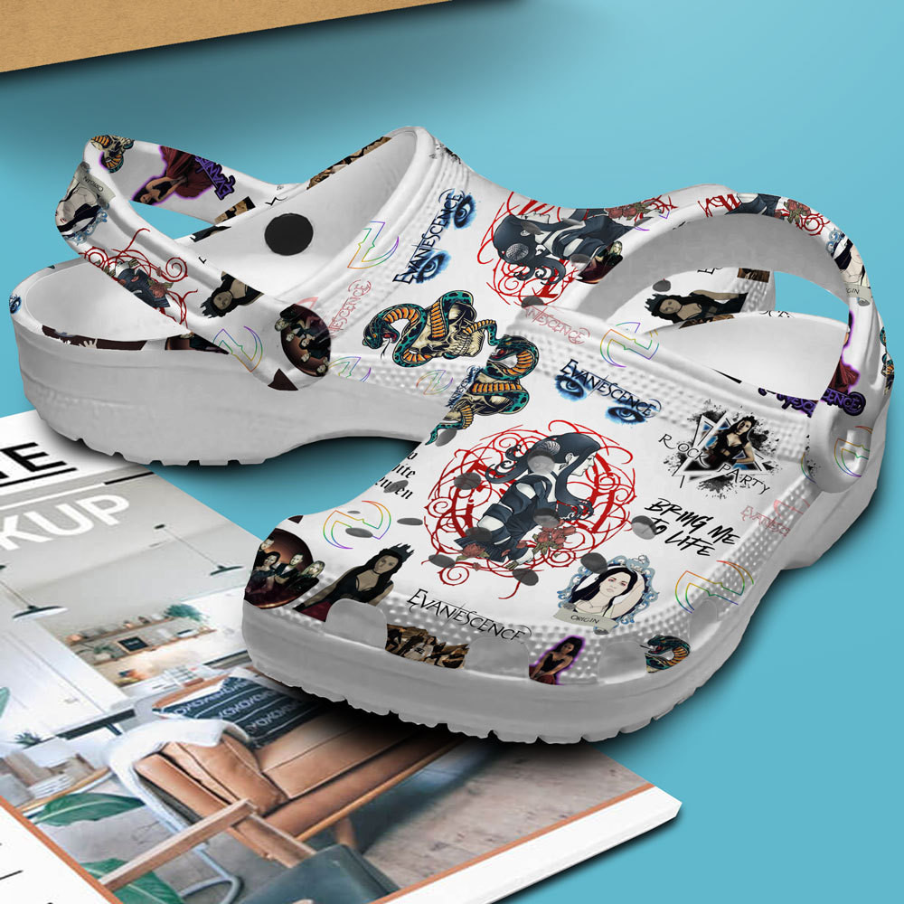Merchidea Evanescence Band Music Crocs Crocband Clogs Shoes Comfortable For Men Women and Kids