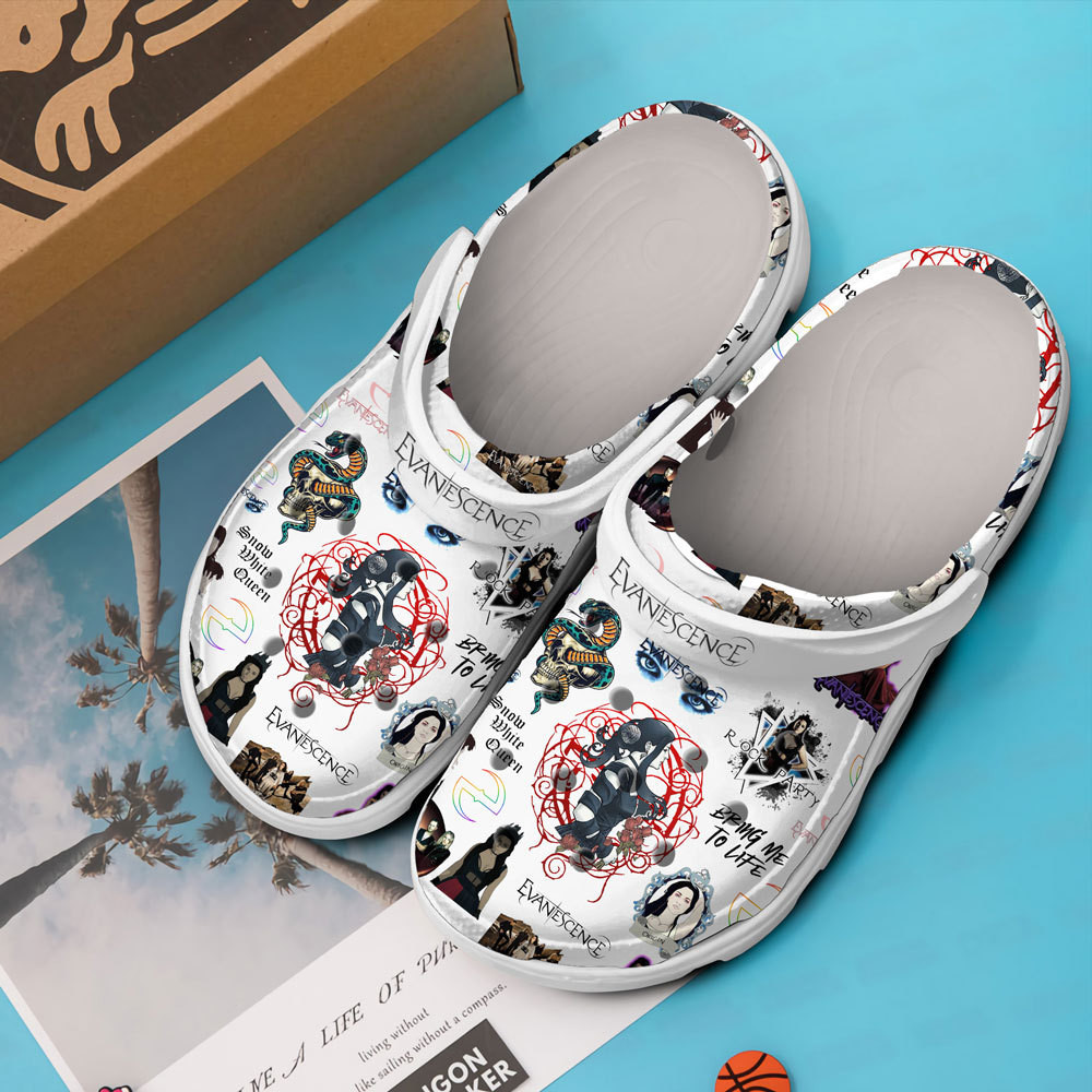 Merchidea Evanescence Band Music Crocs Crocband Clogs Shoes Comfortable For Men Women and Kids