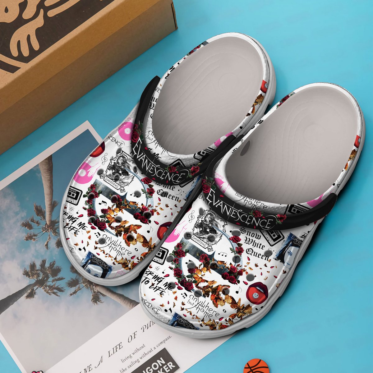 Merchidea Evanescence Music Crocs Crocband Clogs Shoes Comfortable For Men Women and Kids