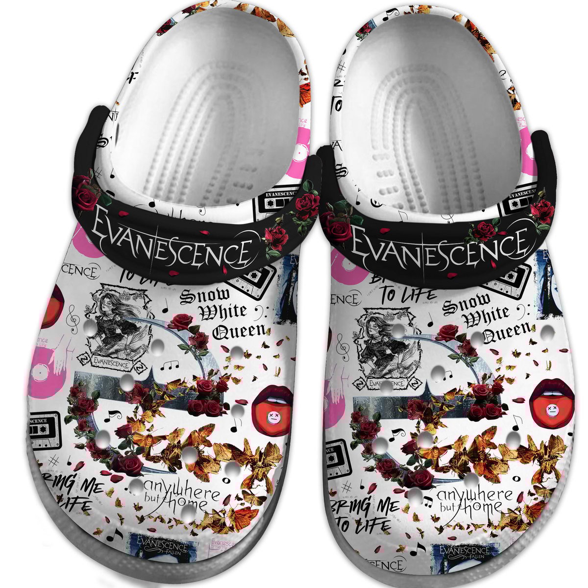 Merchidea Evanescence Music Crocs Crocband Clogs Shoes Comfortable For Men Women and Kids