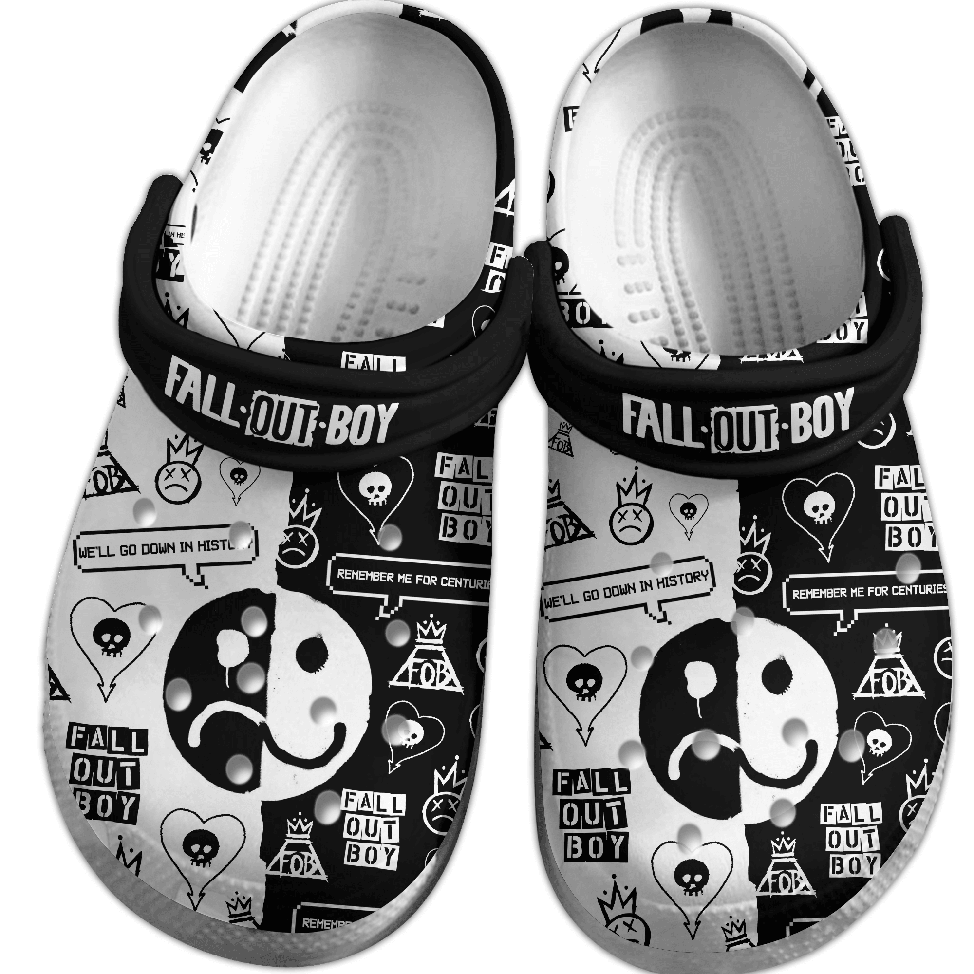 Merchidea Fall Out Boy Music Crocs Crocband Clogs Shoes Comfortable For Men Women and Kids