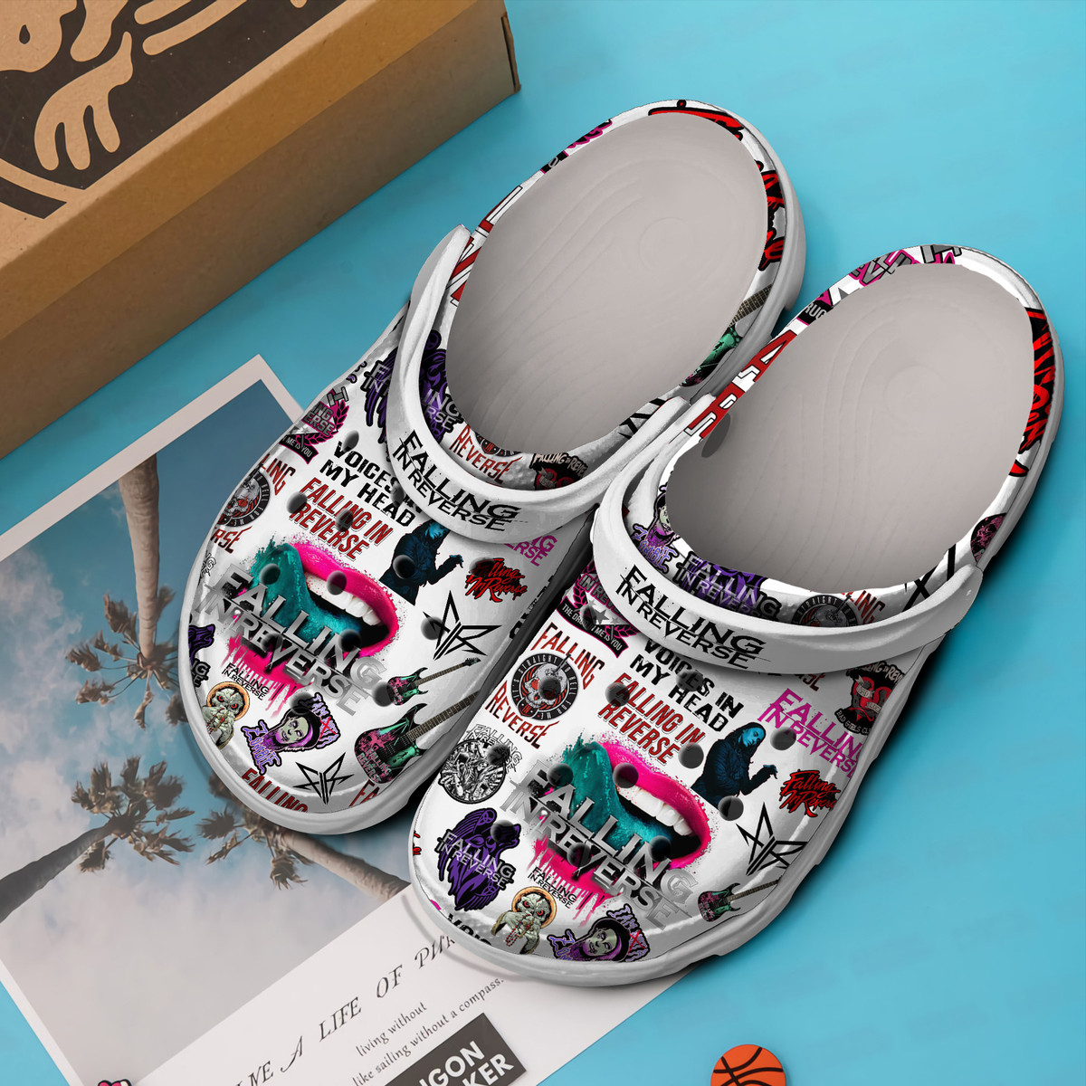 Merchidea Falling In Reverse Band Music Premium Crocs Crocband Clogs Shoes Comfortable For Men Women and Kids