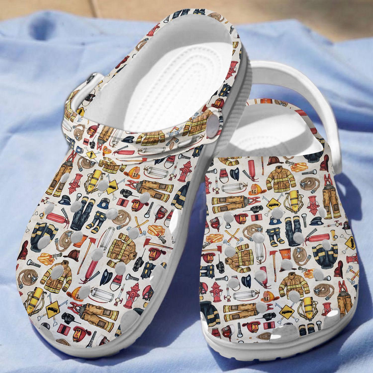 Merchidea Firefighter Crocs Crocband Clogs Shoes Comfortable For Men Women and Kids