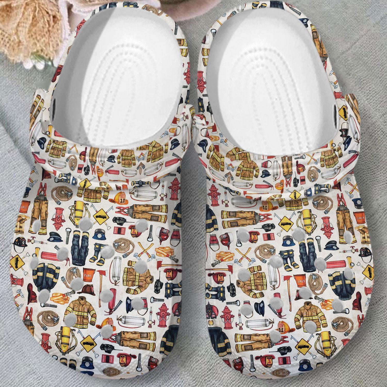 Merchidea Firefighter Crocs Crocband Clogs Shoes Comfortable For Men Women and Kids