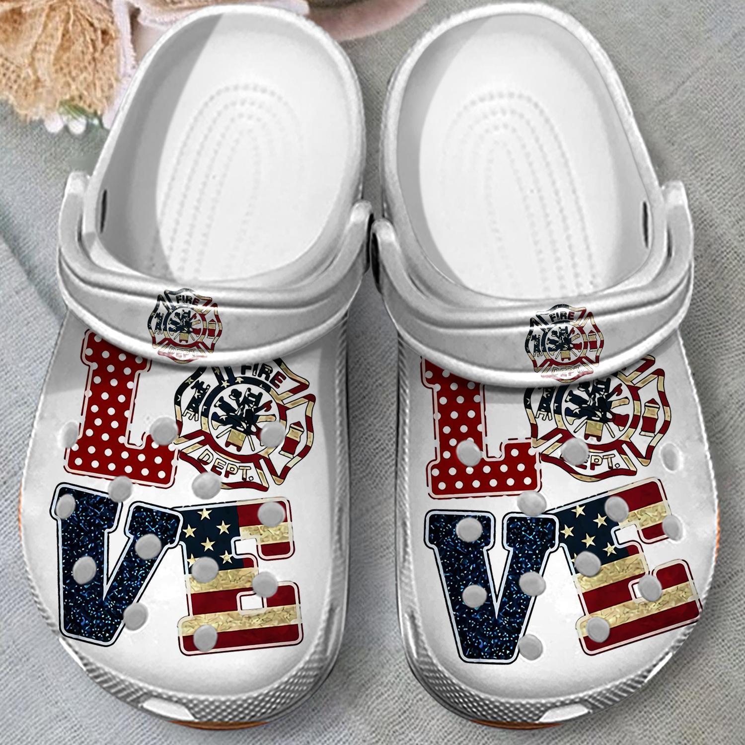 Merchidea Firefighter Crocs Crocband Clogs Shoes Comfortable For Men Women and Kids