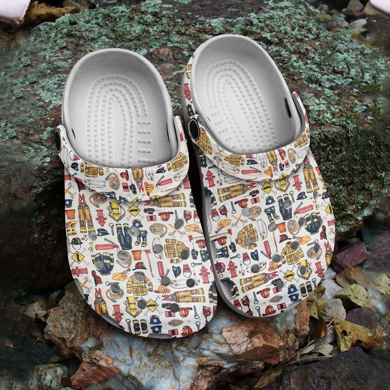 Merchidea Firefighter Crocs Crocband Clogs Shoes Comfortable For Men Women and Kids