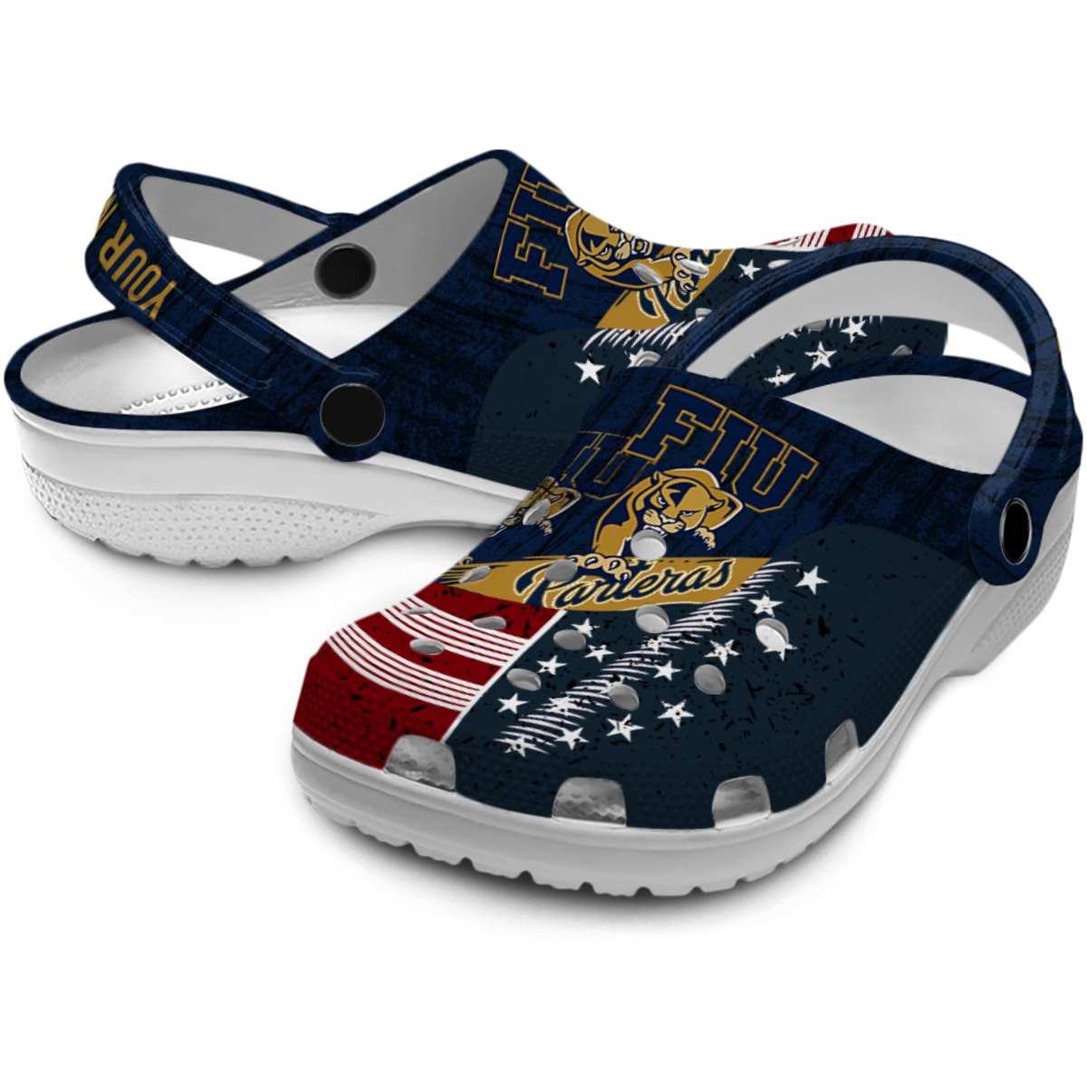 Merchidea FIU Panthers NCAA Sport Crocs Crocband Clogs Shoes Comfortable For Men Women and Kids