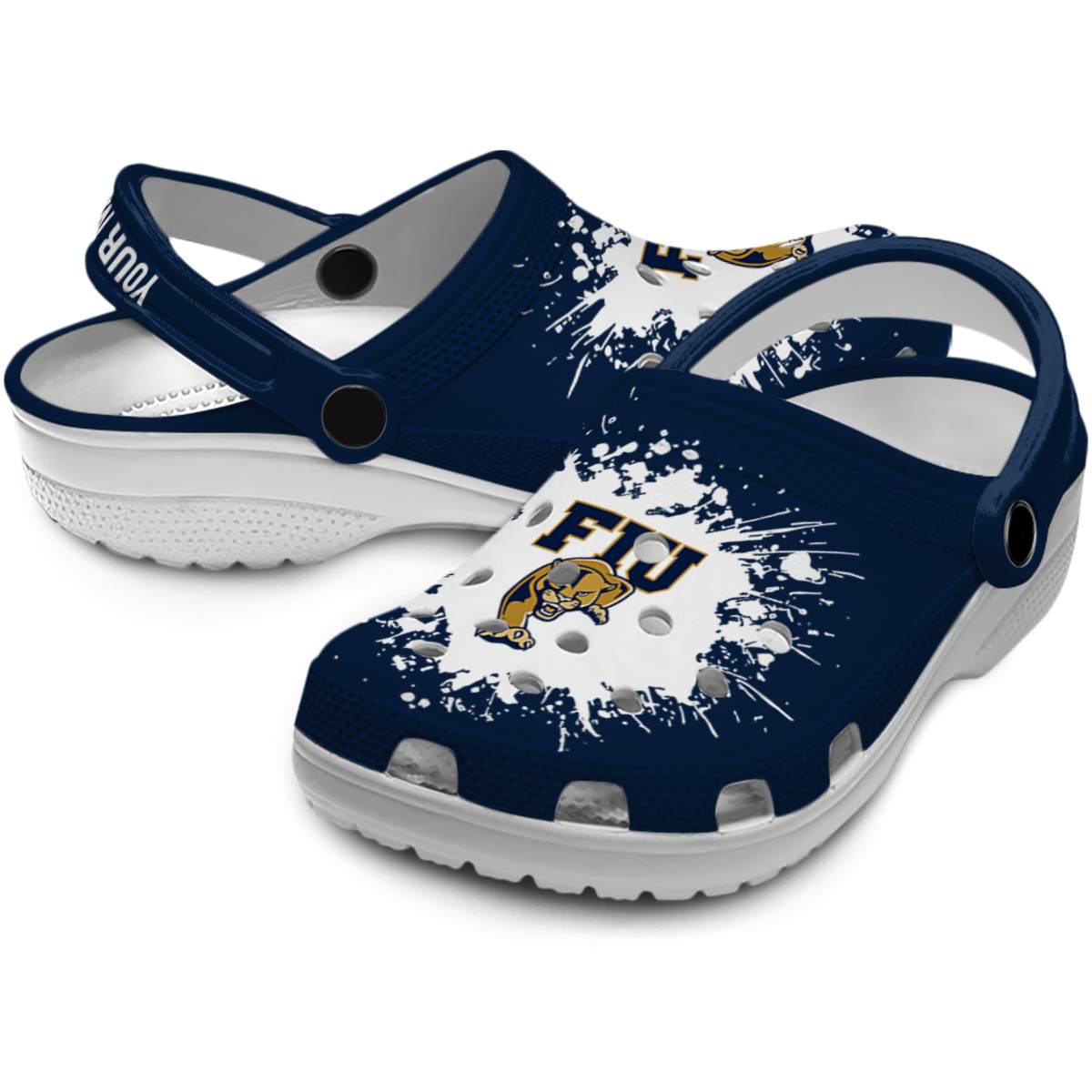 Merchidea FIU Panthers NCAA Sport Crocs Crocband Clogs Shoes Comfortable For Men Women and Kids