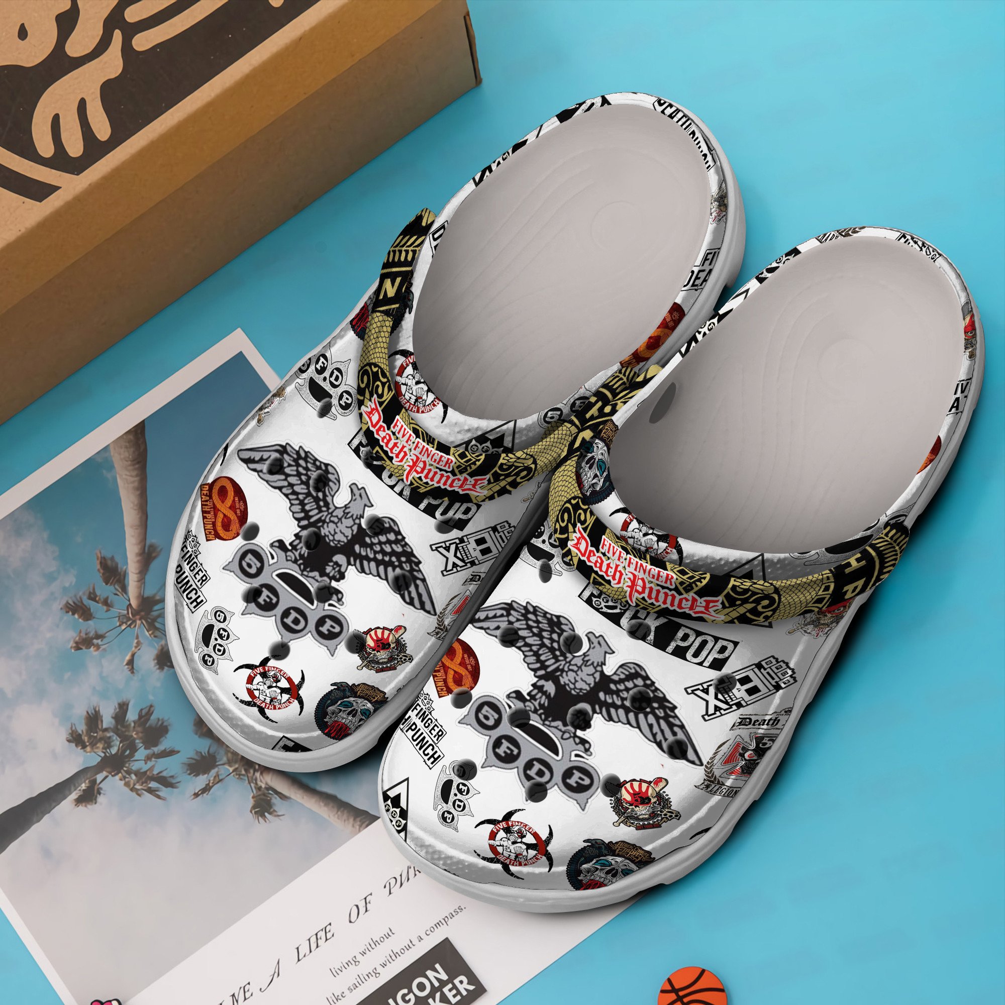 Merchidea Five Finger Death Punch Music Crocs Crocband Clogs Shoes Comfortable For Men Women and Kids