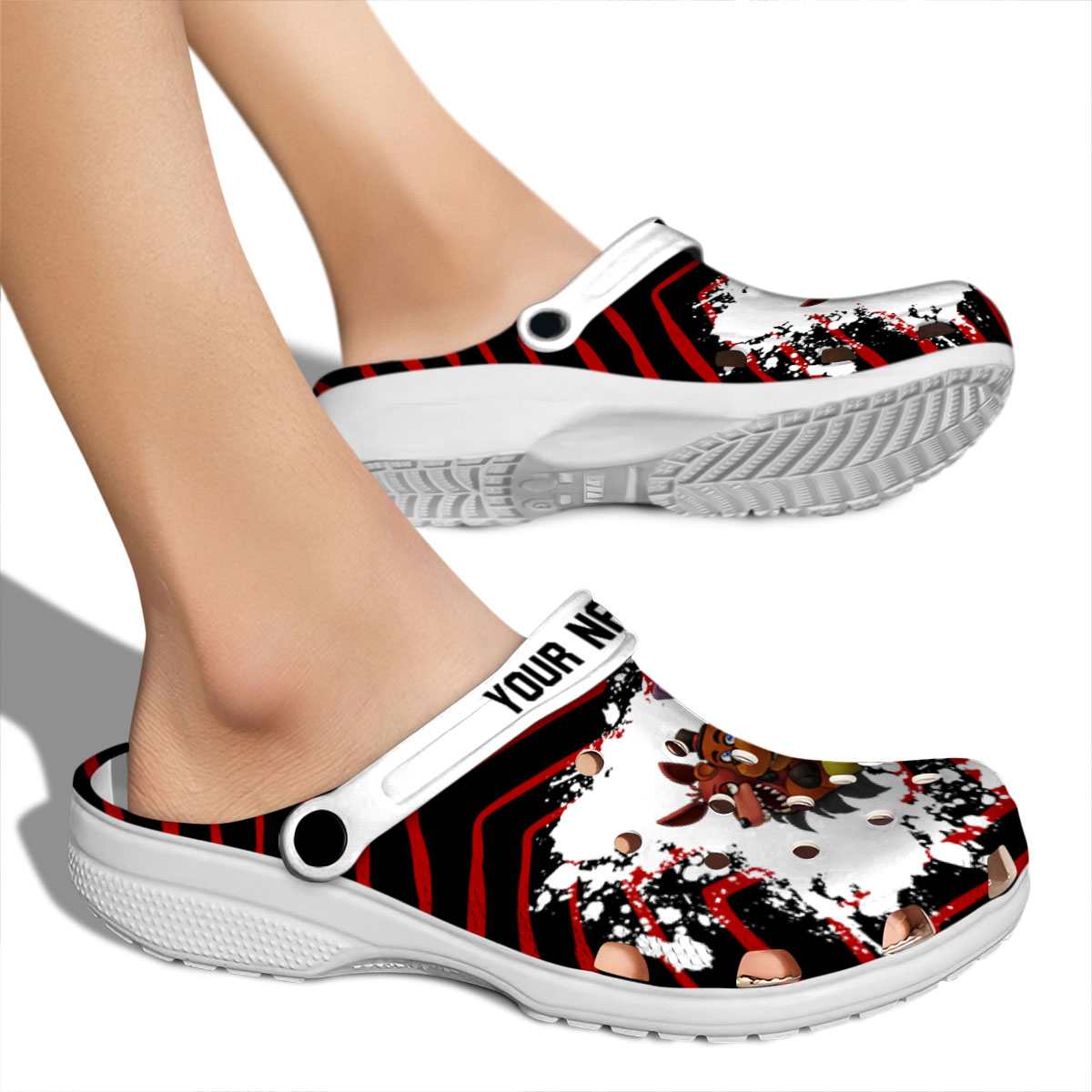 Merchidea Five Nights At Freddy's Game Crocs Crocband Clogs Shoes Comfortable For Men Women and Kids