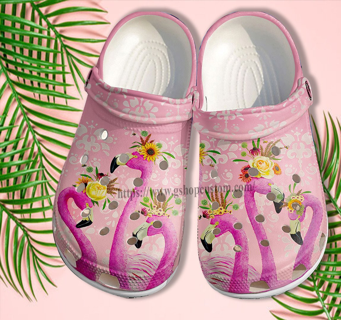 Merchidea Flamingo Aloha Croc Shoes For Grandma Travel- Flamingo Team Funny Beach Shoes Croc Clogs Women