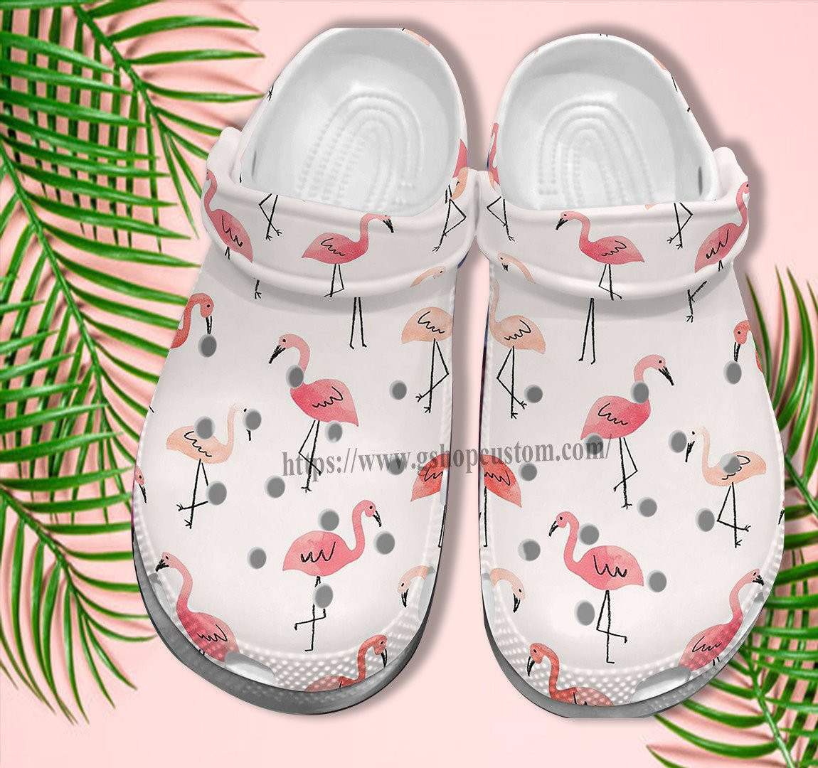 Merchidea Flamingo Chibi Cute Croc Shoes For Daughter- Flamingo Pattern Shoes Croc Clogs Gift Birthday