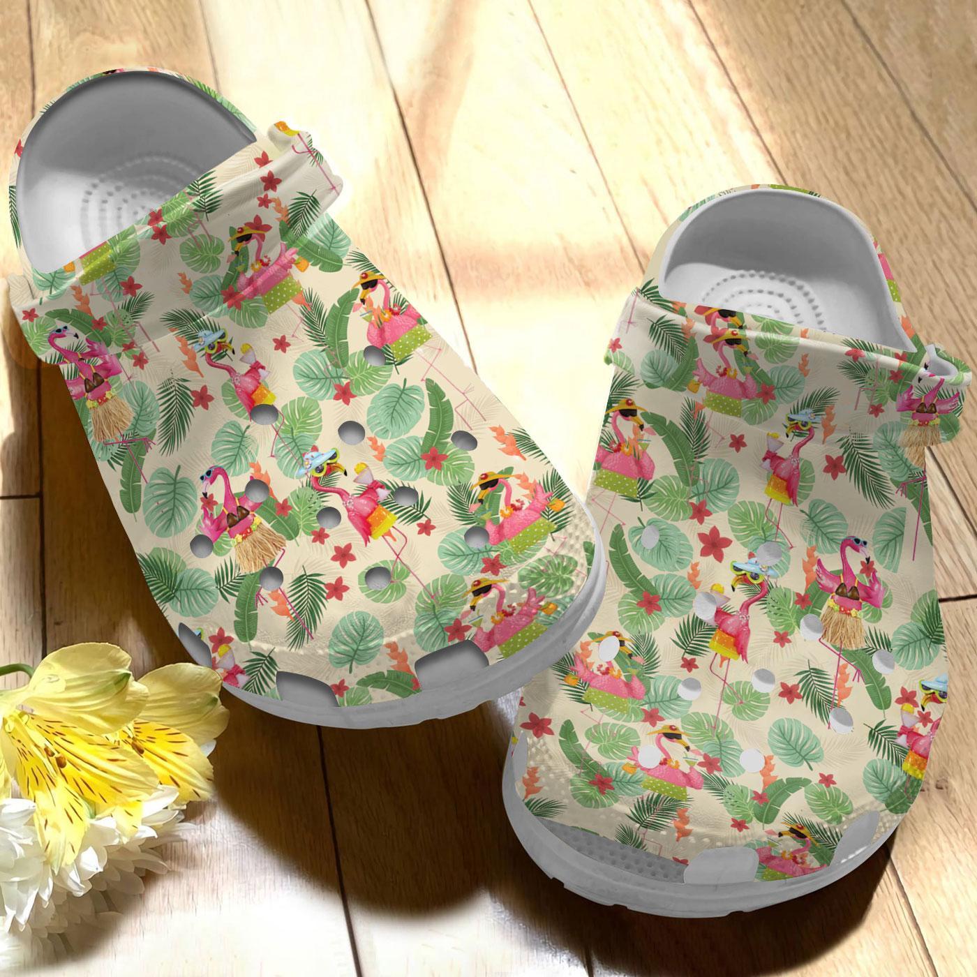 Merchidea Flamingo Crocs Crocband Clogs Shoes Comfortable For Men Women and Kids