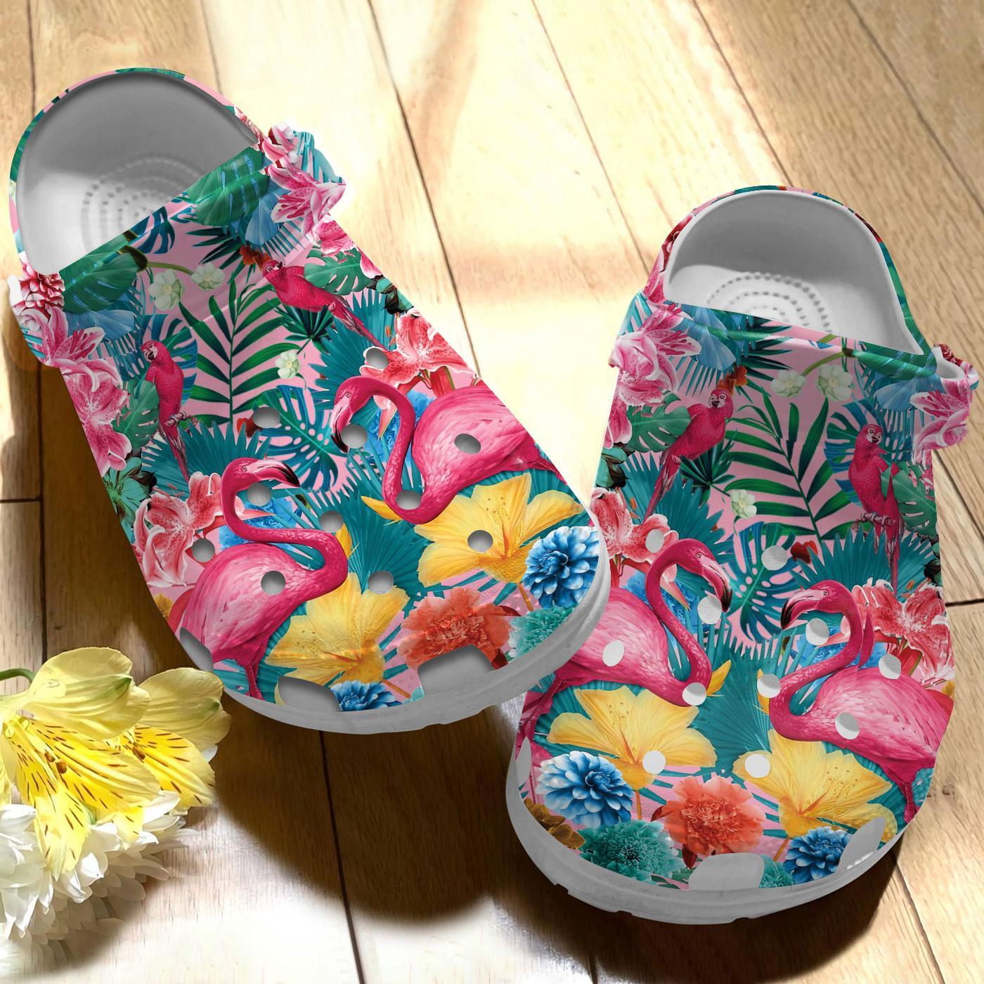 Merchidea Flamingo Crocs Crocband Clogs Shoes Comfortable For Men Women and Kids