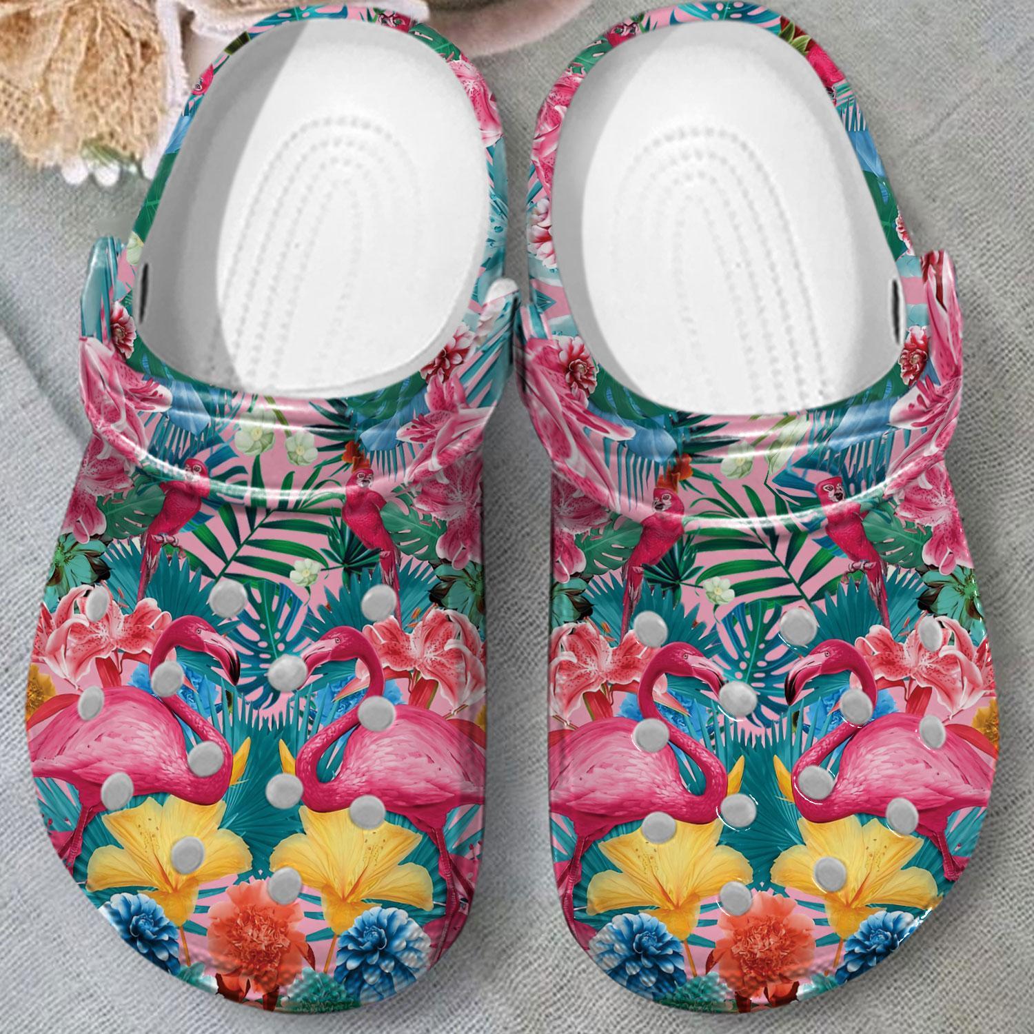 Merchidea Flamingo Crocs Crocband Clogs Shoes Comfortable For Men Women and Kids