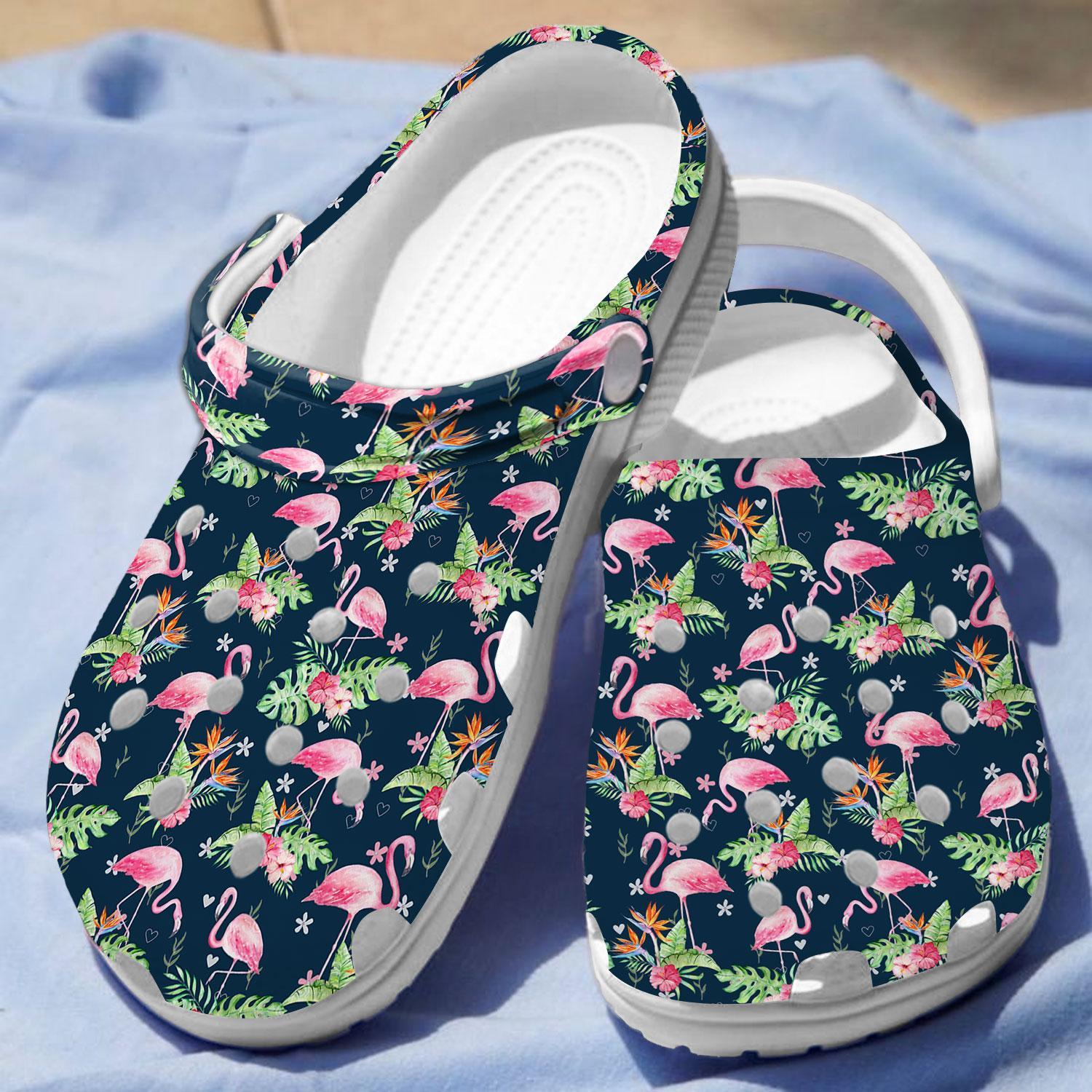 Merchidea Flamingo Crocs Crocband Clogs Shoes Comfortable For Men Women and Kids