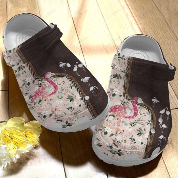 Merchidea Flamingo Floral Crocs Crocband Clogs Shoes Comfortable For Men Women and Kids
