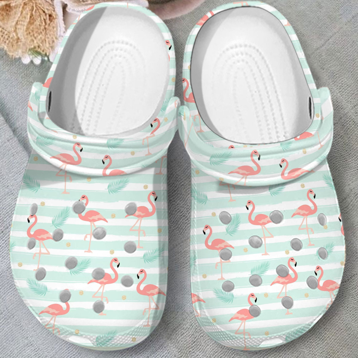 Merchidea Flamingo Glitter Crocs Crocband Clogs Shoes Comfortable For Men Women and Kids