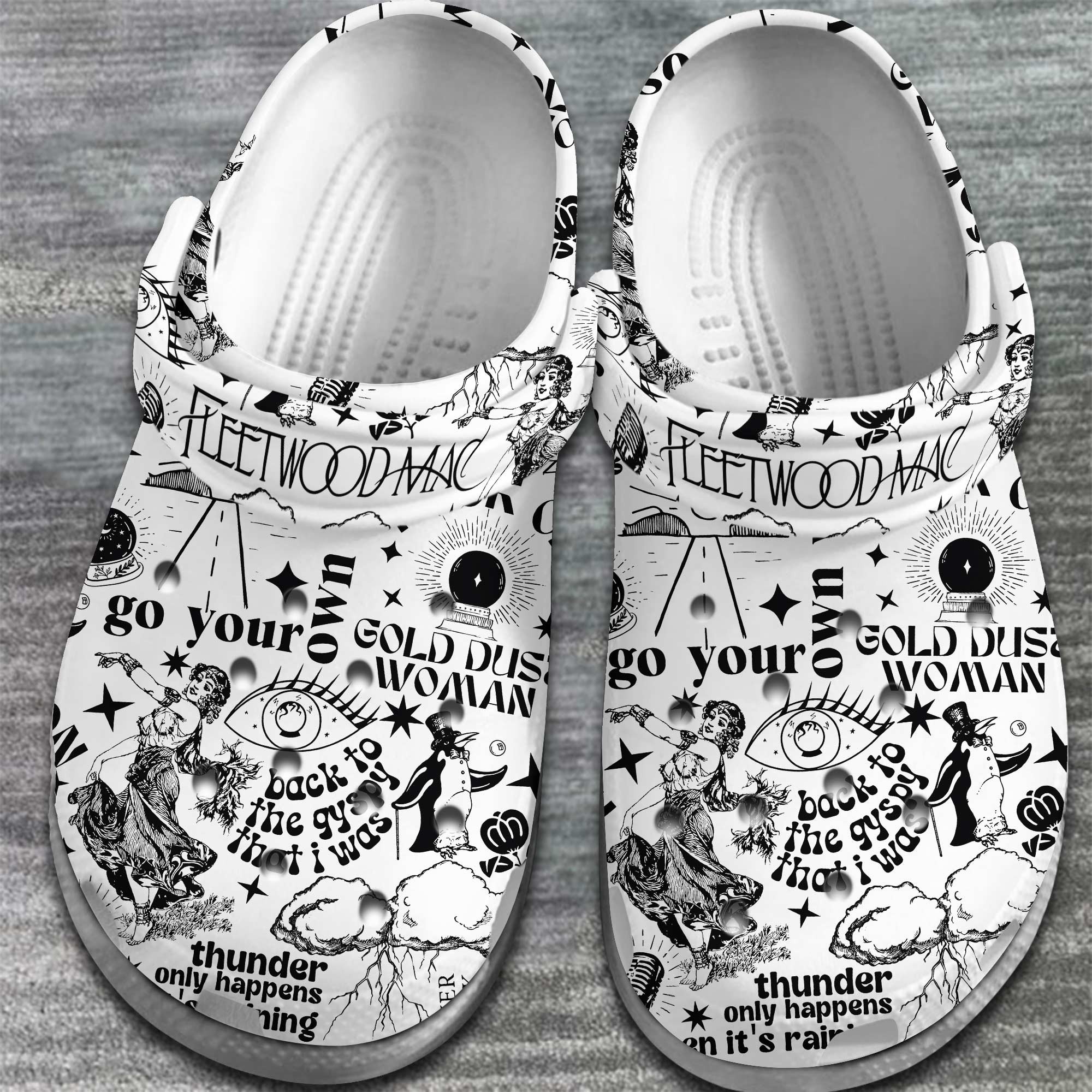 Merchidea Fleetwood Mac Band Music Crocs Crocband Clogs Shoes Comfortable For Men Women and Kids