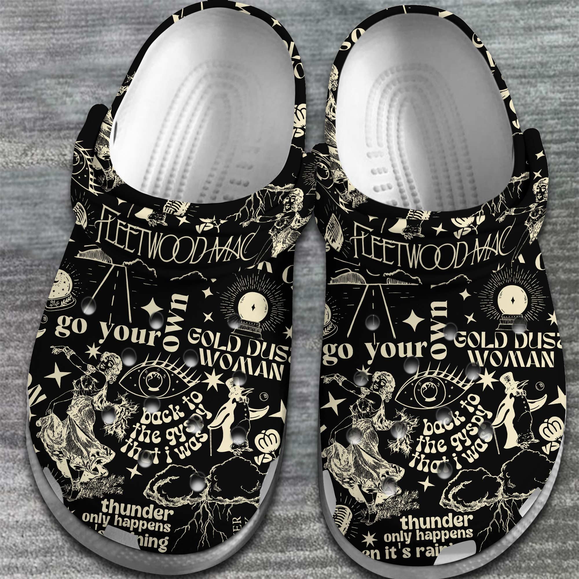 Merchidea Fleetwood Mac Band Music Crocs Crocband Clogs Shoes Comfortable For Men Women and Kids
