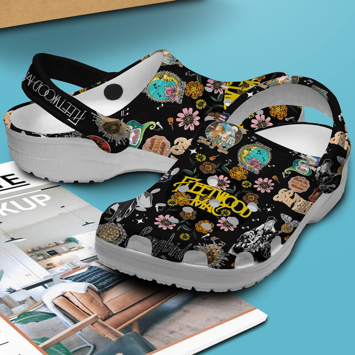 Merchidea Fleetwood Mac Music Crocs Crocband Clogs Shoes Comfortable For Men Women and Kids