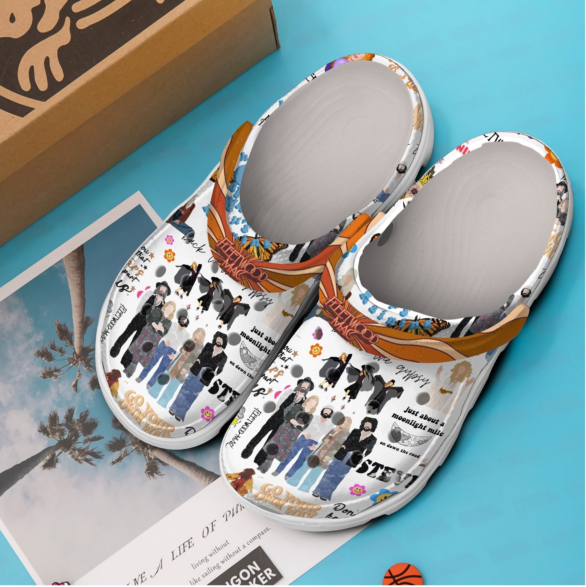 Merchidea Fleetwood Mac Music Crocs Crocband Clogs Shoes Comfortable For Men Women and Kids