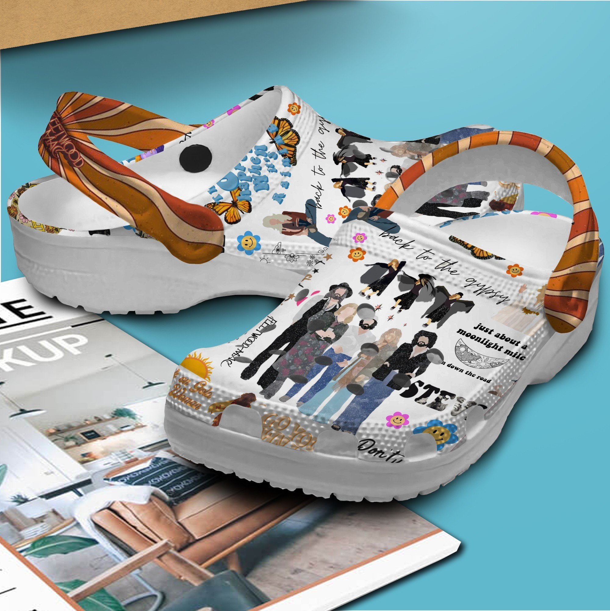 Merchidea Fleetwood Mac Music Crocs Crocband Clogs Shoes Comfortable For Men Women and Kids