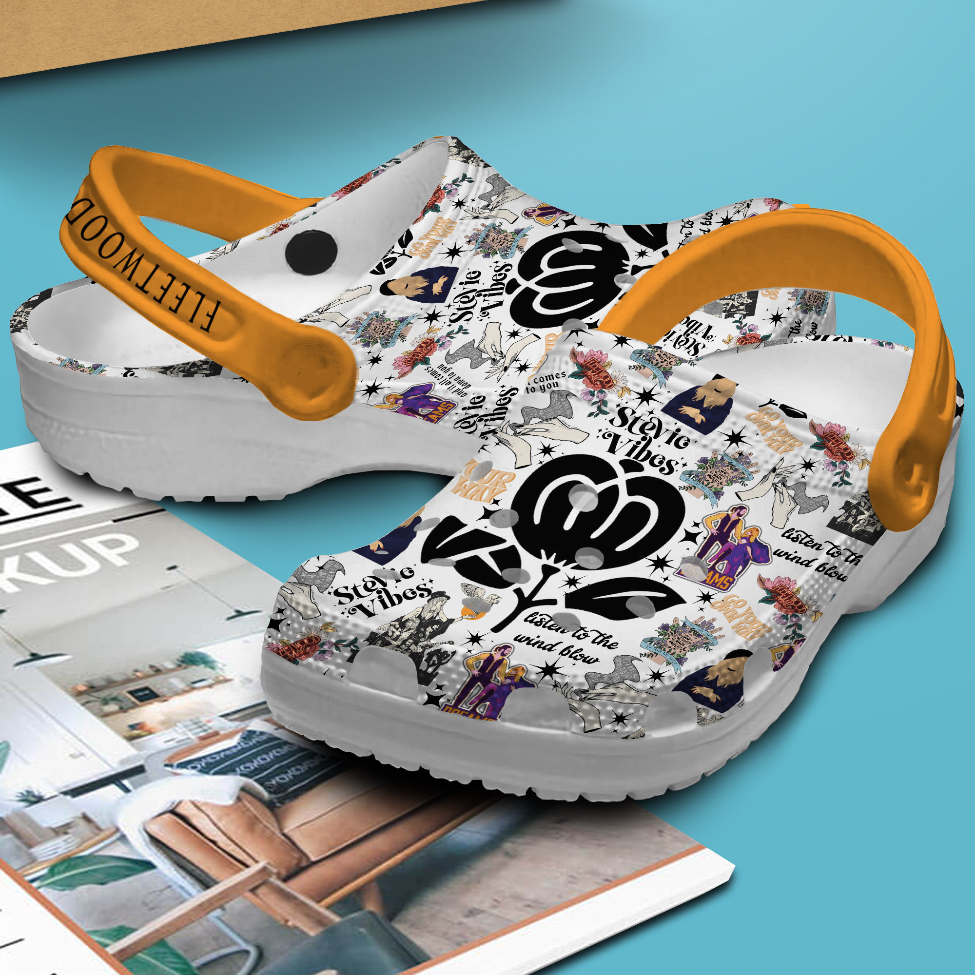 Merchidea Fleetwood Mac Music Crocs Crocband Clogs Shoes Comfortable For Men Women and Kids