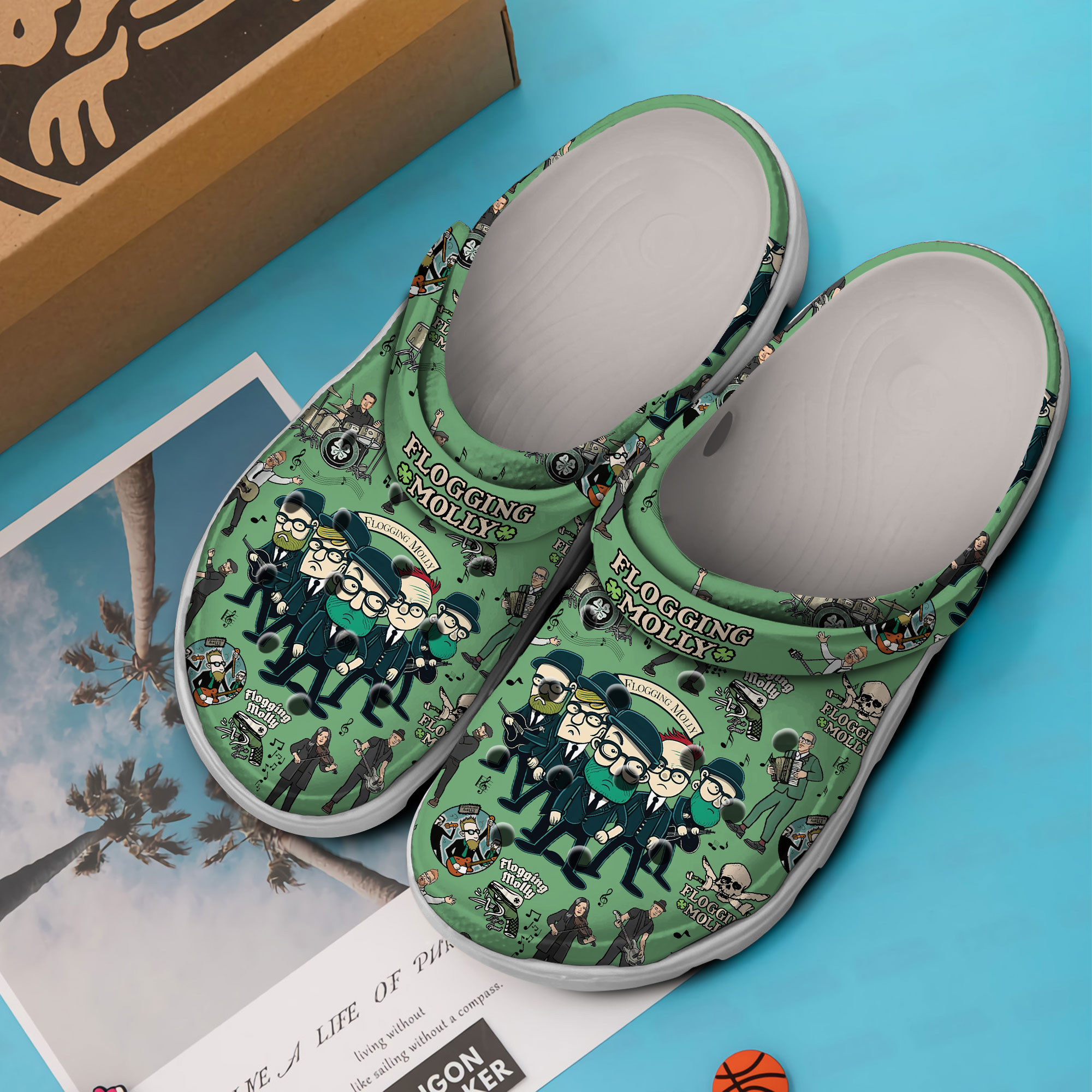 Merchidea Flogging Molly Music Crocs Crocband Clogs Shoes Comfortable For Men Women and Kids