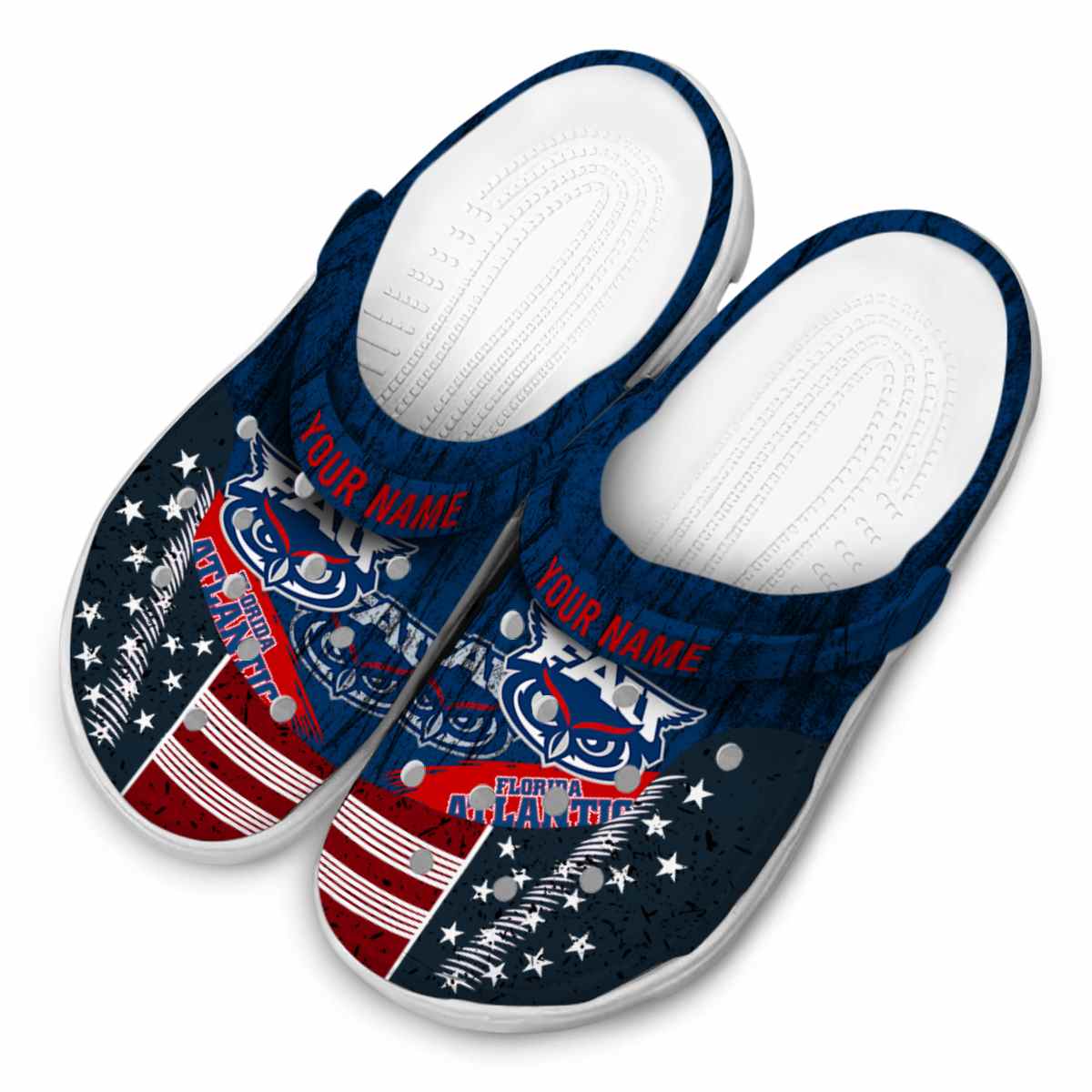 Merchidea Florida Atlantic Owls NCAA Sport Crocs Crocband Clogs Shoes Comfortable For Men Women and Kids