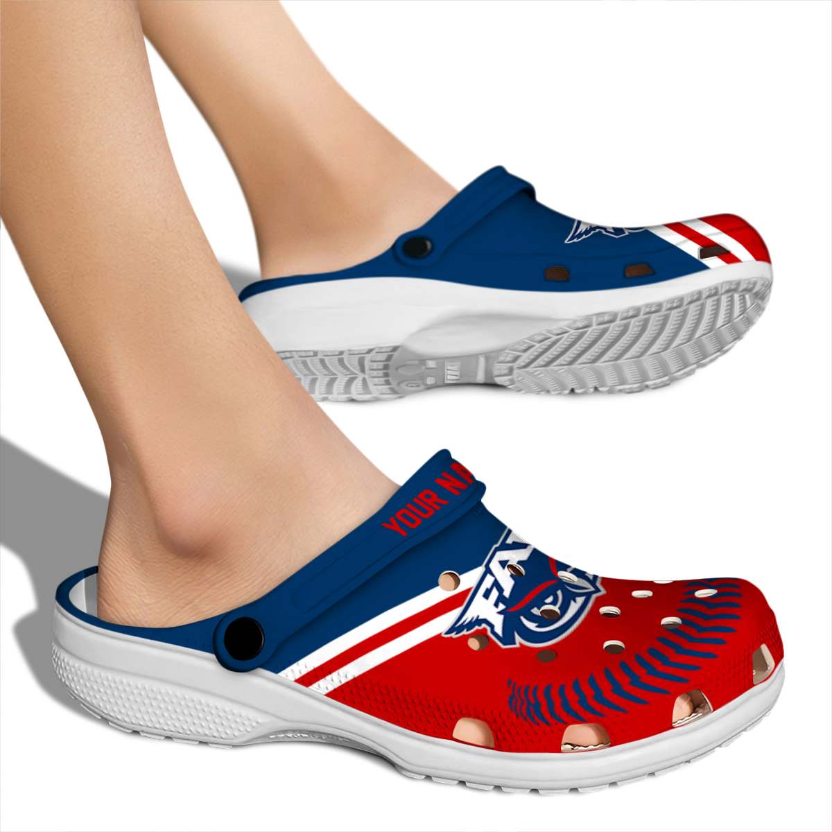 Merchidea Florida Atlantic Owls NCAA Sport Crocs Crocband Clogs Shoes Comfortable For Men Women and Kids