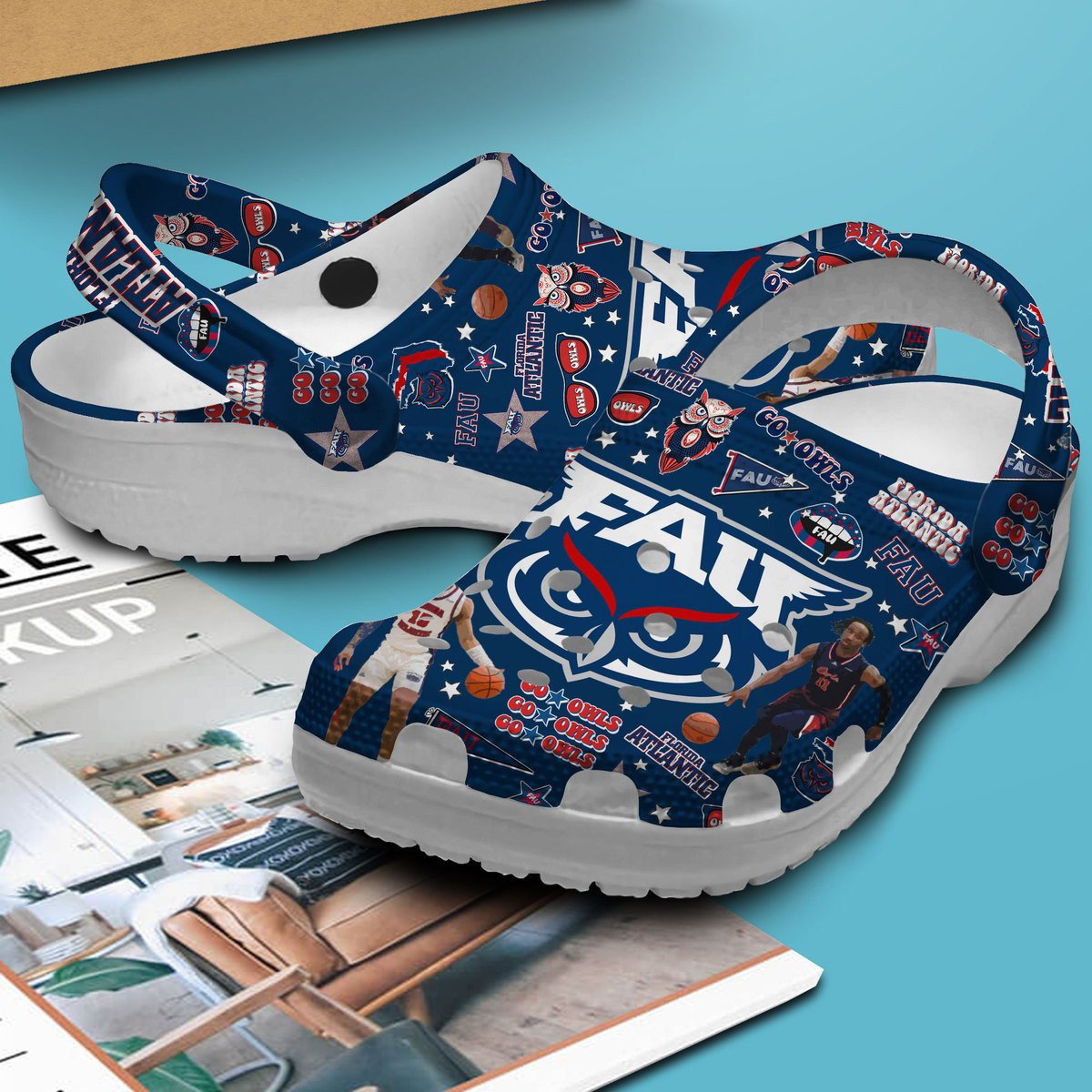 Merchidea Florida Atlantic Owls NCAA Sport Crocs Crocband Clogs Shoes Comfortable For Men Women and Kids