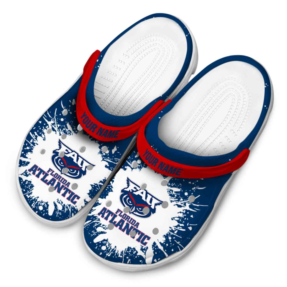 Merchidea Florida Atlantic Owls NCAA Sport Crocs Crocband Clogs Shoes Comfortable For Men Women and Kids