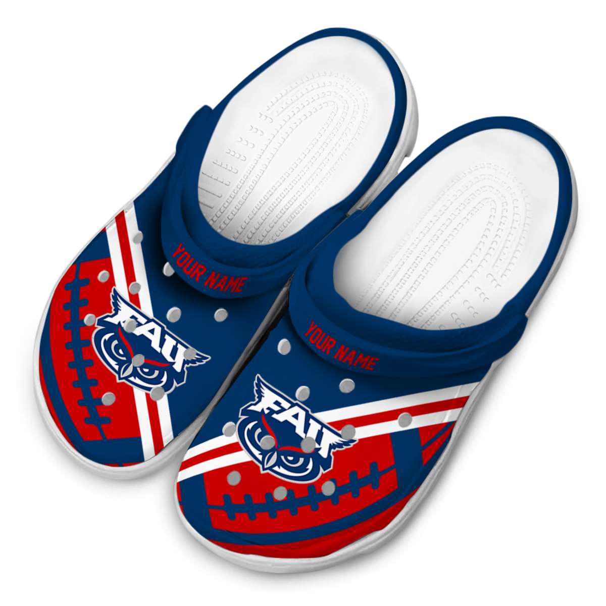 Merchidea Florida Atlantic Owls NCAA Sport Crocs Crocband Clogs Shoes Comfortable For Men Women and Kids