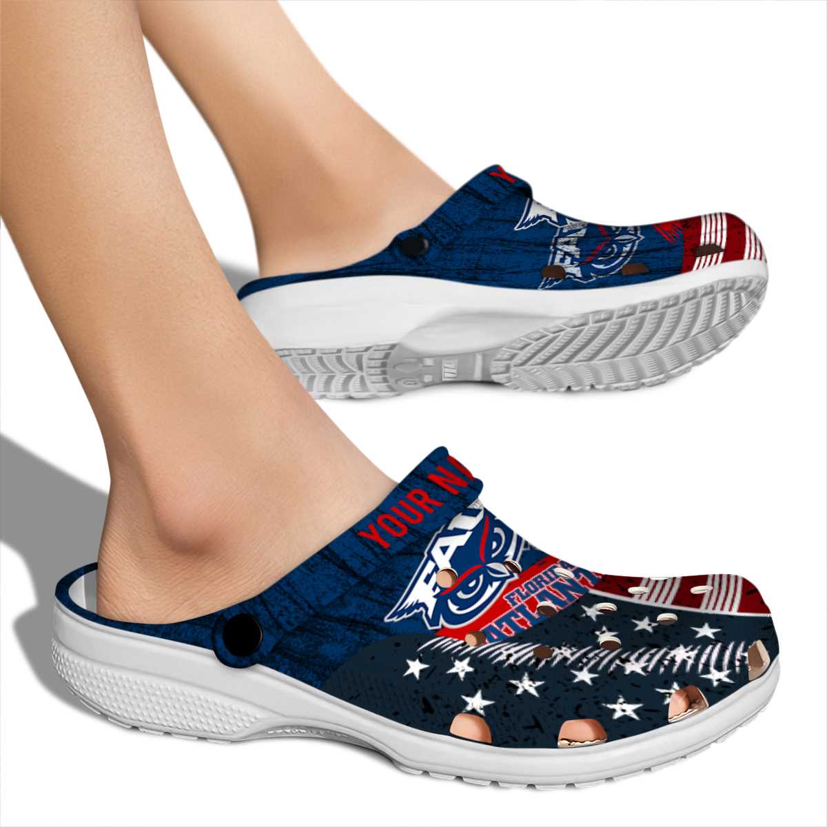 Merchidea Florida Atlantic Owls NCAA Sport Crocs Crocband Clogs Shoes Comfortable For Men Women and Kids