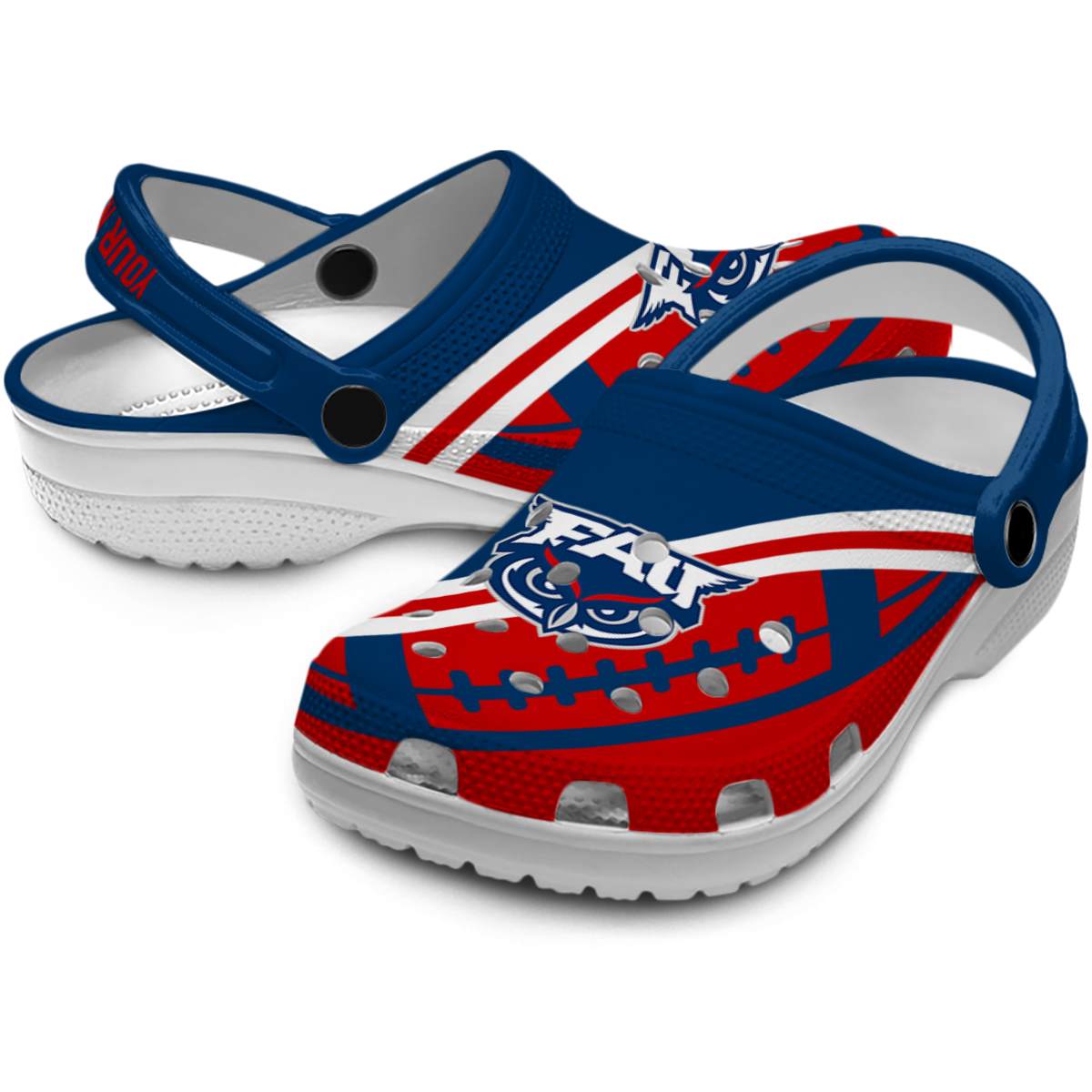 Merchidea Florida Atlantic Owls NCAA Sport Crocs Crocband Clogs Shoes Comfortable For Men Women and Kids