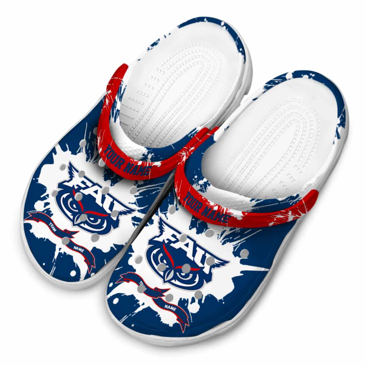 Merchidea Florida Atlantic Owls NCAA Sport Crocs Crocband Clogs Shoes Comfortable For Men Women and Kids