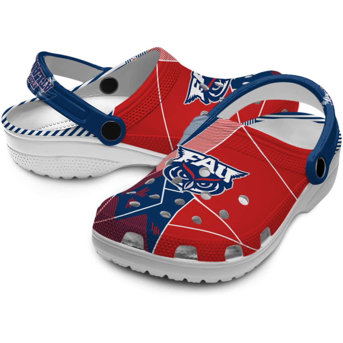 Merchidea Florida Atlantic Owls NCAA Sport Crocs Crocband Clogs Shoes Comfortable For Men Women and Kids