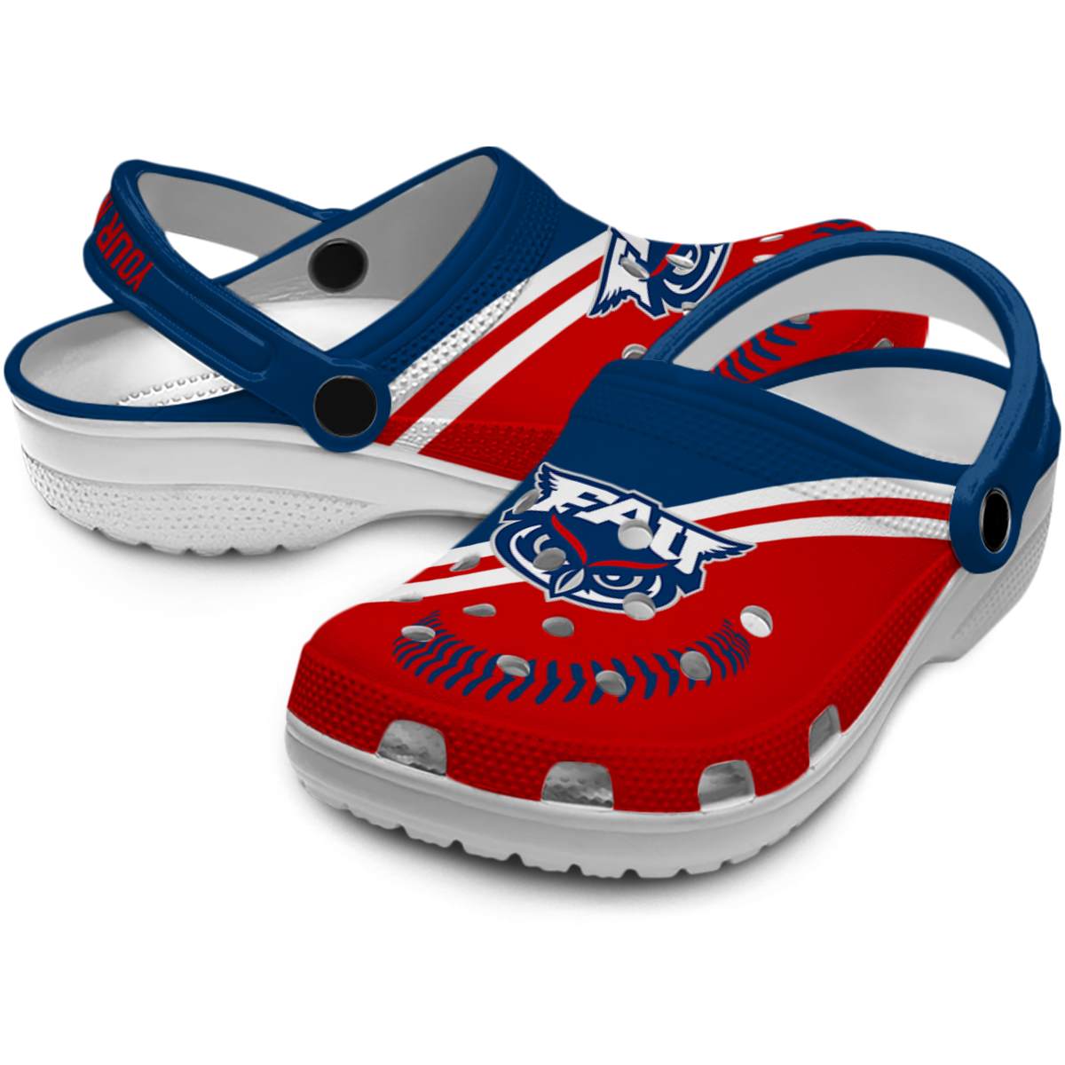 Merchidea Florida Atlantic Owls NCAA Sport Crocs Crocband Clogs Shoes Comfortable For Men Women and Kids