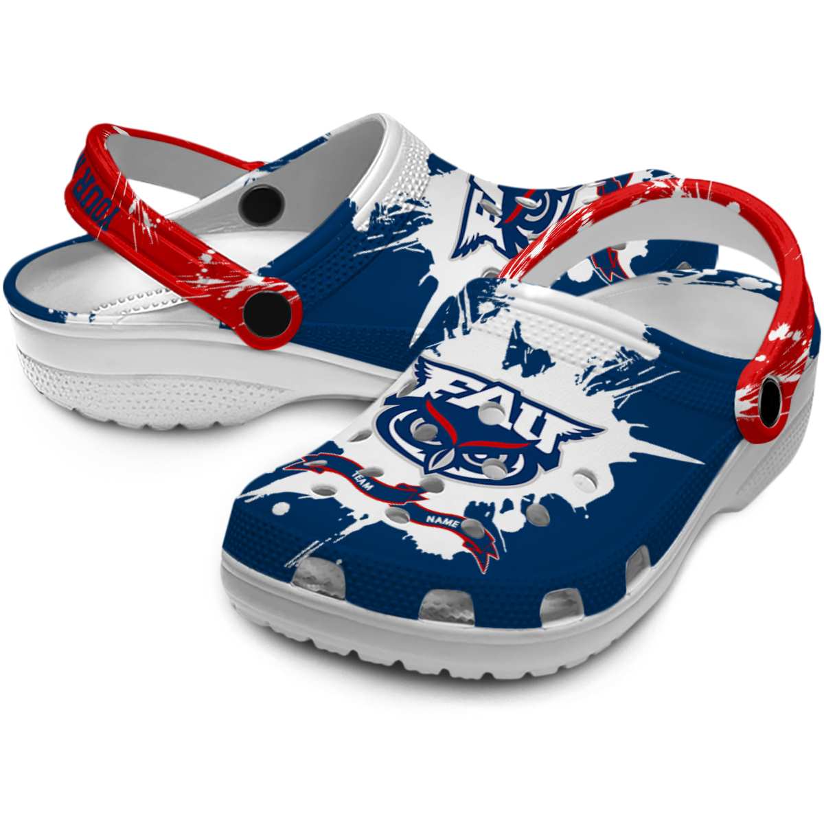 Merchidea Florida Atlantic Owls NCAA Sport Crocs Crocband Clogs Shoes Comfortable For Men Women and Kids